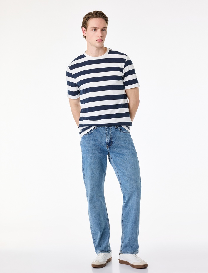  Pamuklu Normal Bel Straight Fit Jean Pantolon - Mark Jean