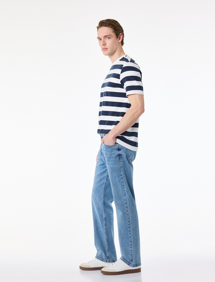  Pamuklu Normal Bel Straight Fit Jean Pantolon - Mark Jean