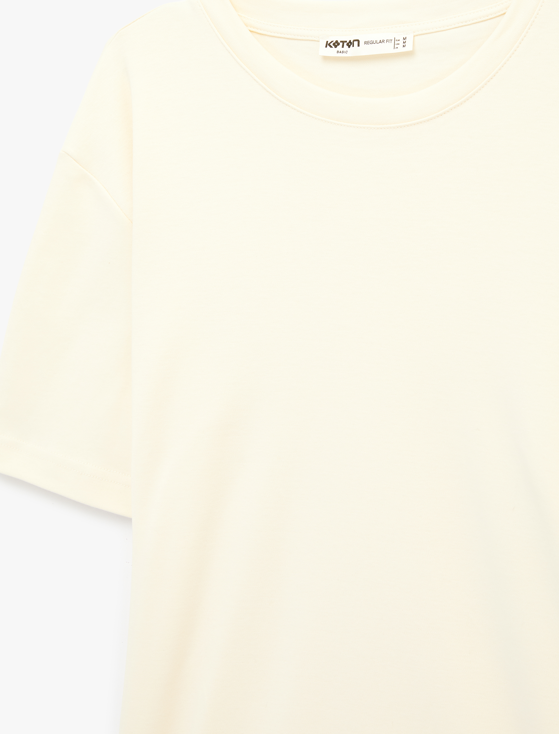   Regular Fit Kısa Kollu Pamuklu Bisiklet Yaka Tişört