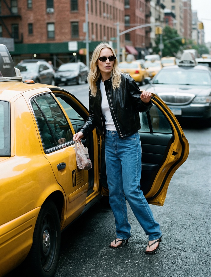  Pamuklu Normal Bel Düğmeli Düz Paça Denim Pantolon - Straight Fit Jean