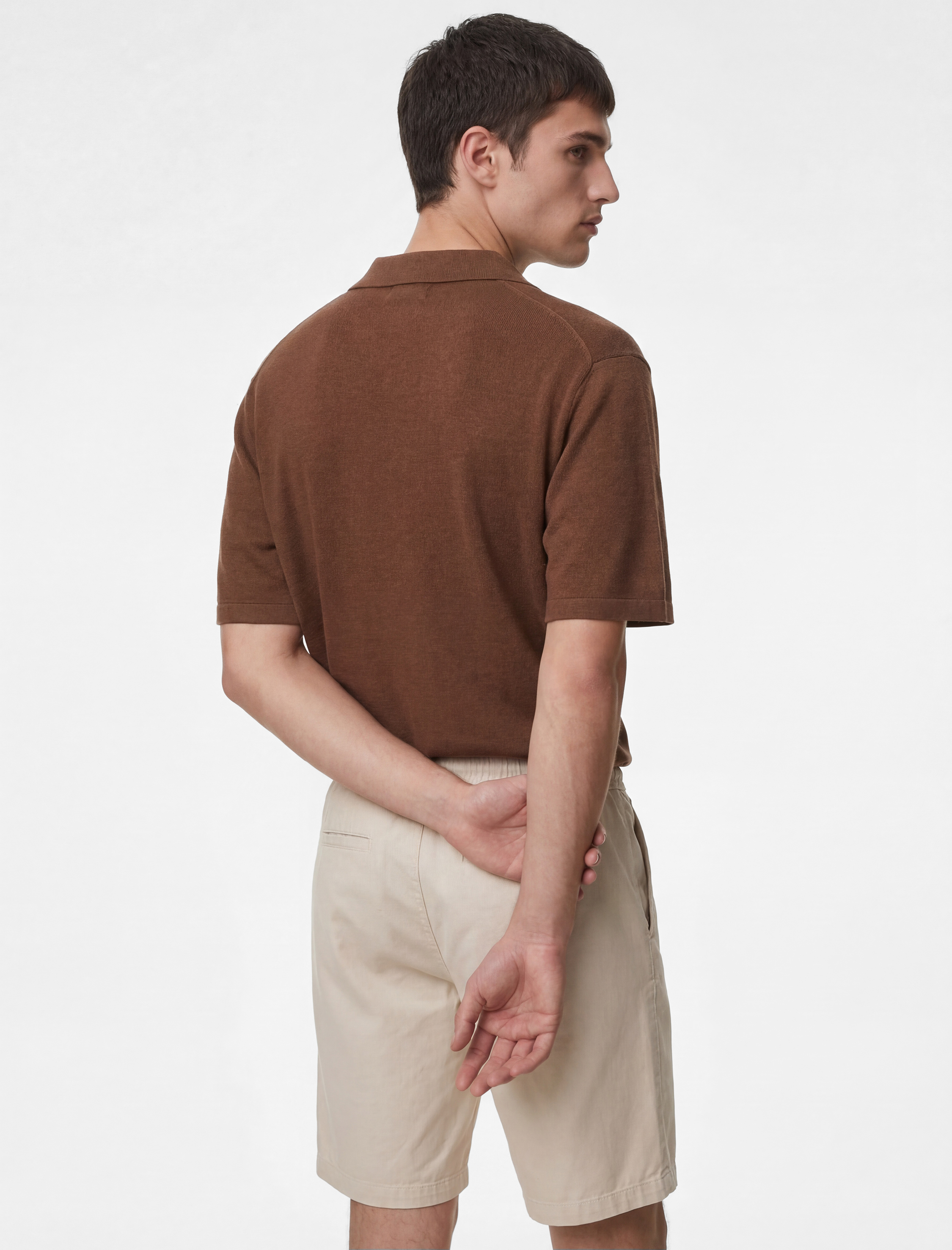   Regular Fit Kısa Kollu Dokulu Polo Yaka Tişört