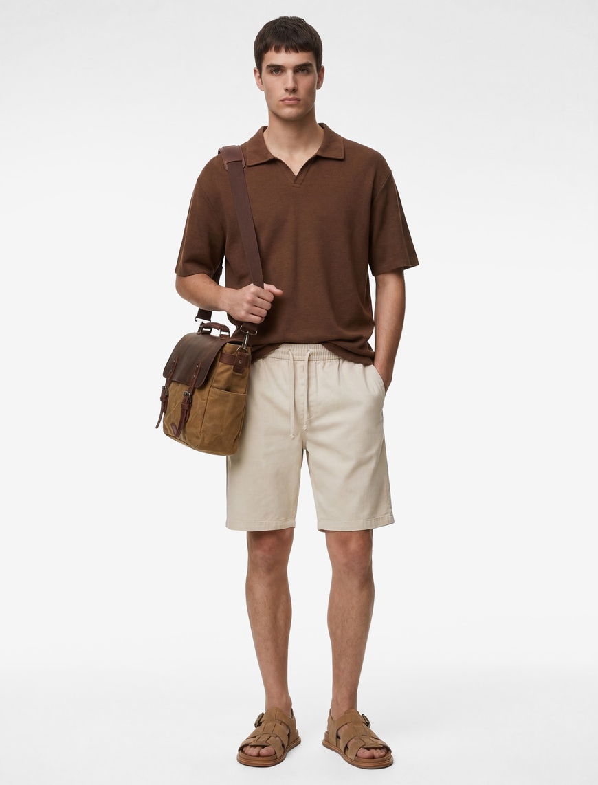 Koton Erkek Regular Fit Kısa Kollu Dokulu Polo Yaka T-Shirt