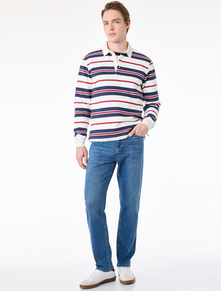  Normal Bel Pamuklu Slim Fit Jean Pantolon - Brad Jean