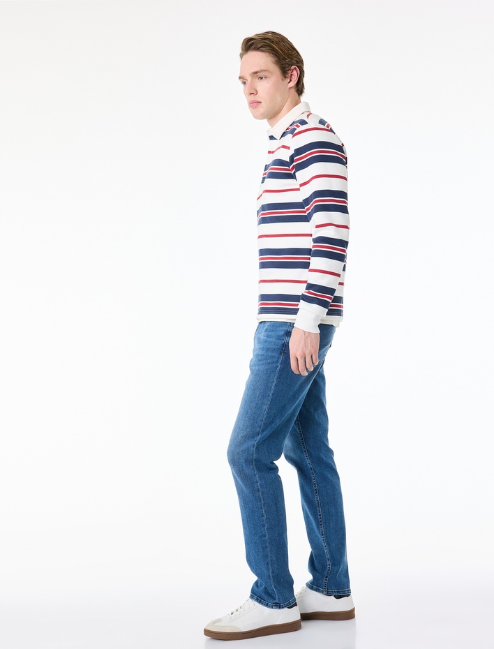  Normal Bel Pamuklu Slim Fit Jean Pantolon - Brad Jean