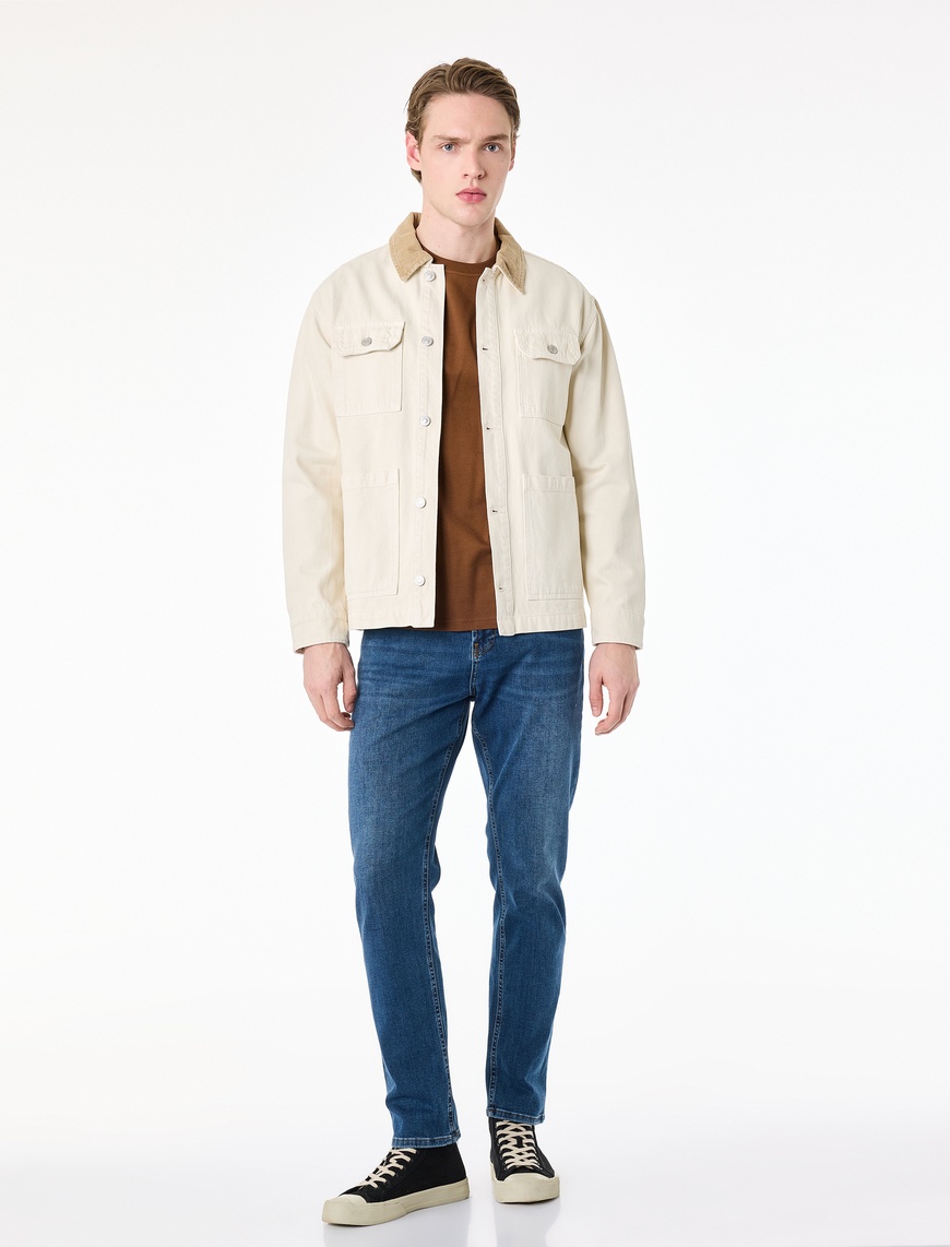 Koton Erkek Normal Bel Pamuklu Slim Fit Jean Pantolon – Brad Jean