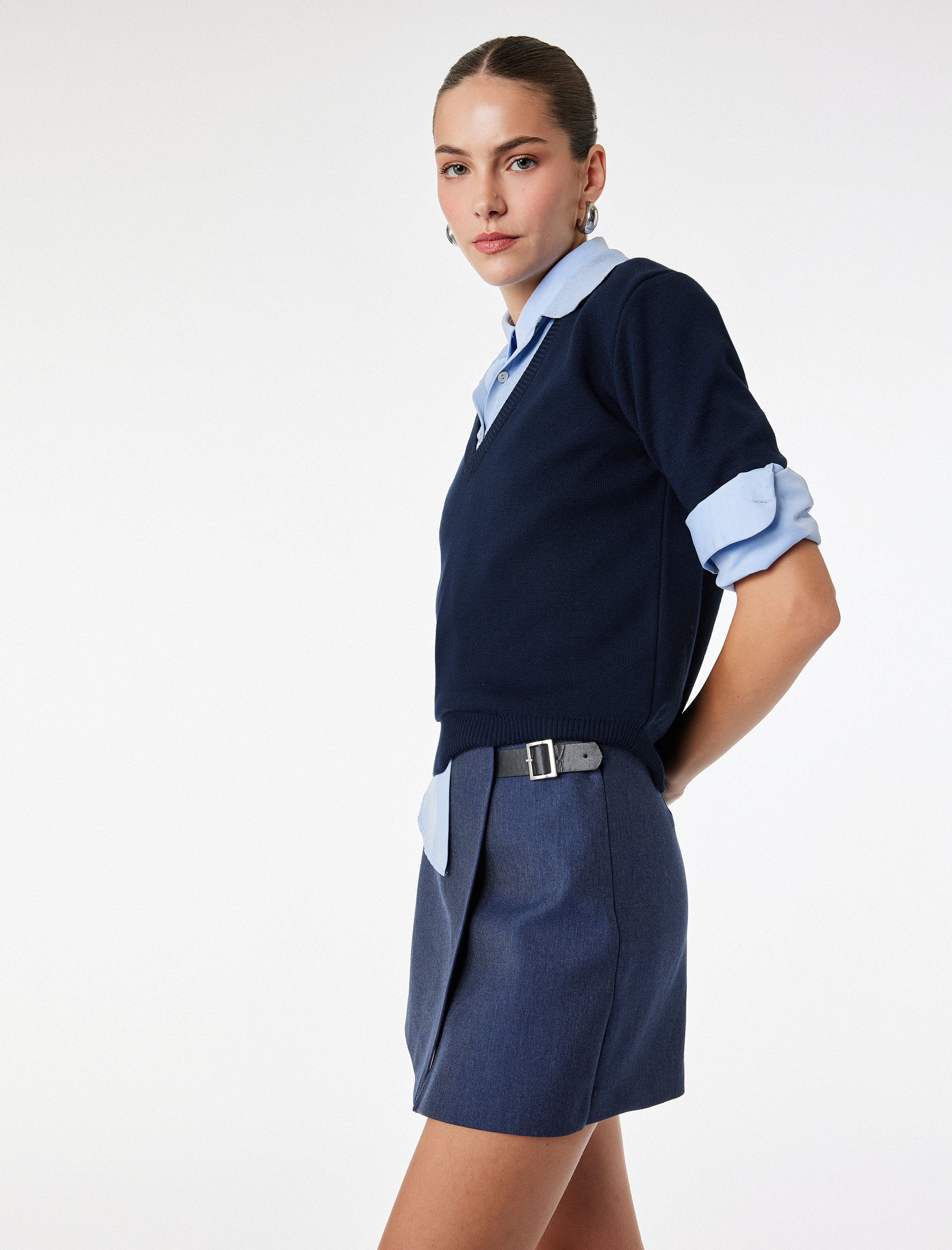   Normal Bel Kemer Detaylı Regular Fit Mini Şort Etek