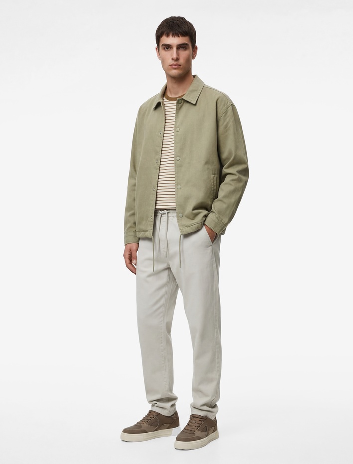  Regular Fit Pamuklu Cepli Gabardin Beli Bağcıklı Pantolon