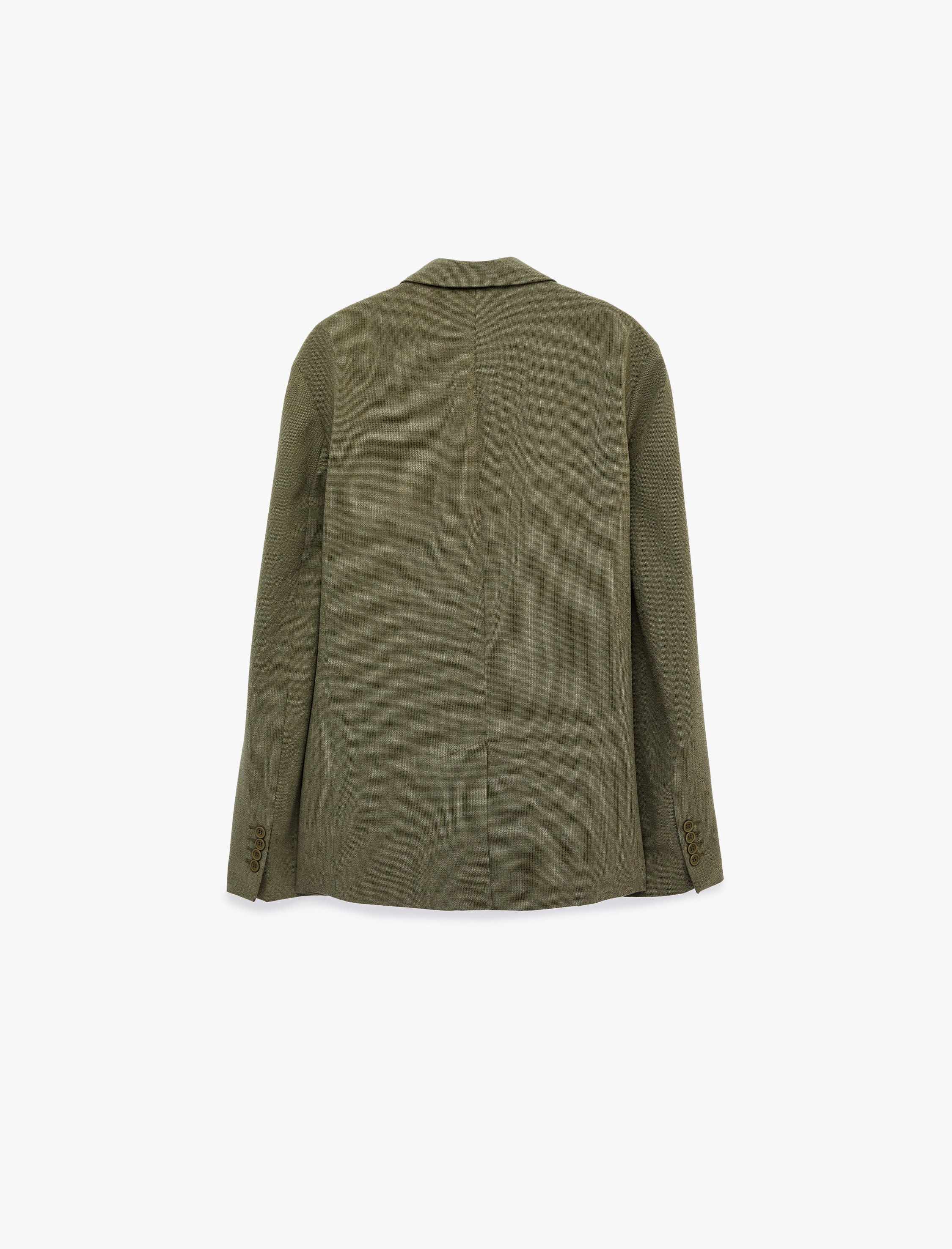   Regular Fit Uzun Kollu Cepli Düğmeli Gömlek Yaka Blazer Ceket