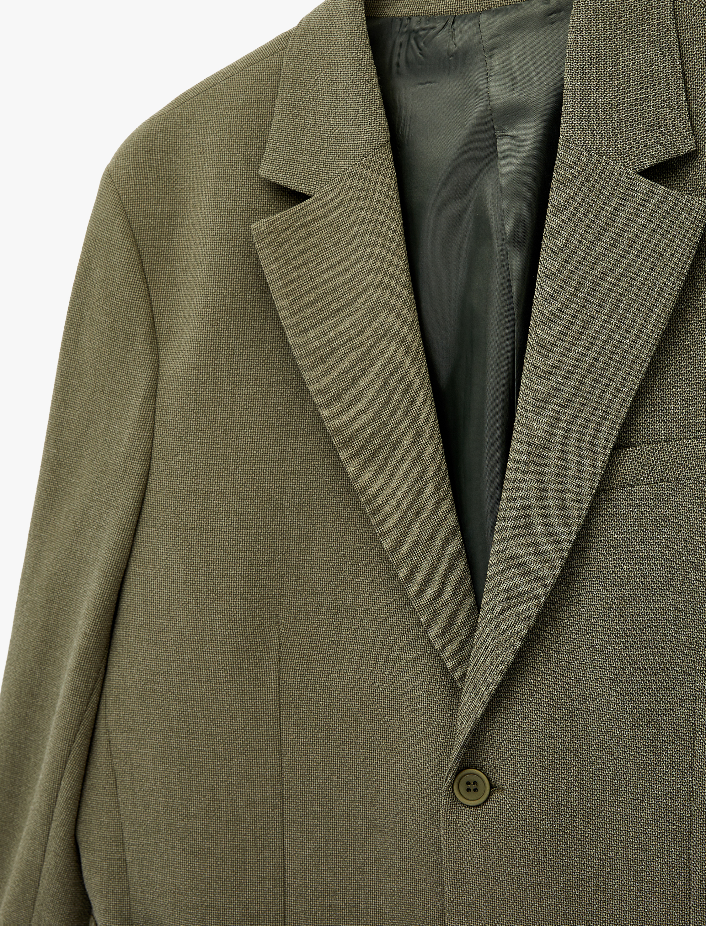   Regular Fit Uzun Kollu Cepli Düğmeli Gömlek Yaka Blazer Ceket