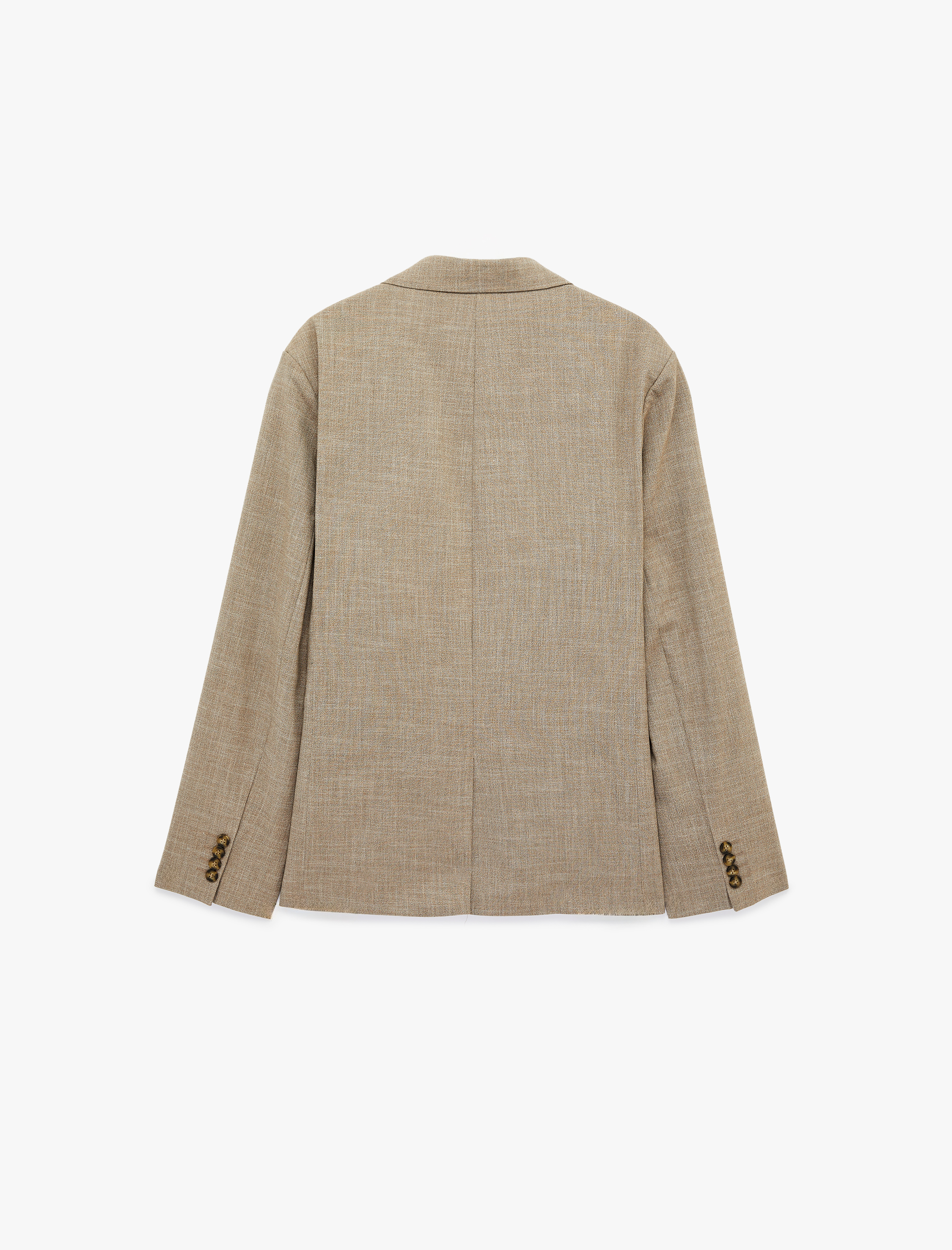   Uzun Kollu Viskon Karışımlı Cepli Düğmeli Mono Yaka Slim Fit Blazer Ceket