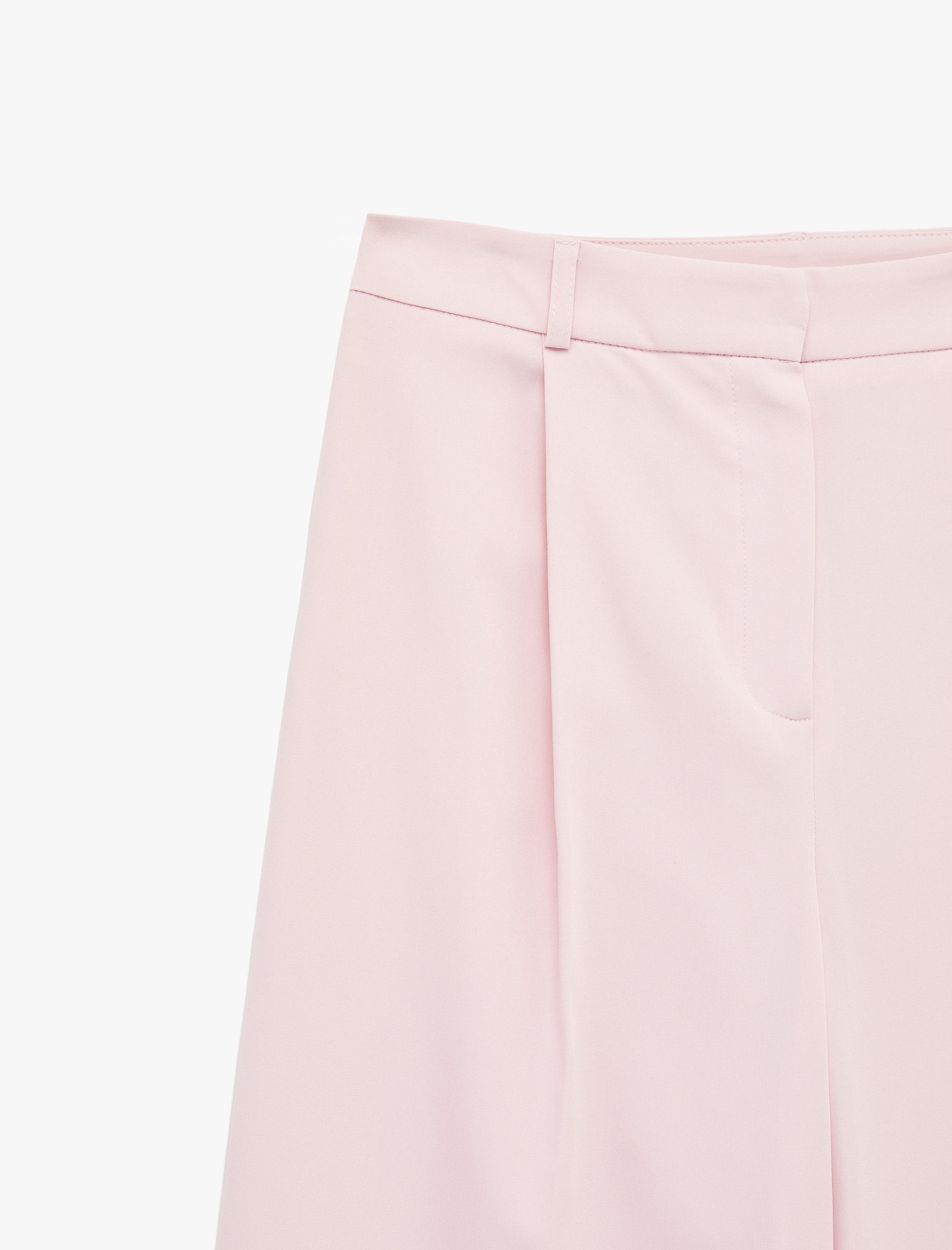   Yüksek Bel Viskon Karışımlı Geniş Paça Pantolon