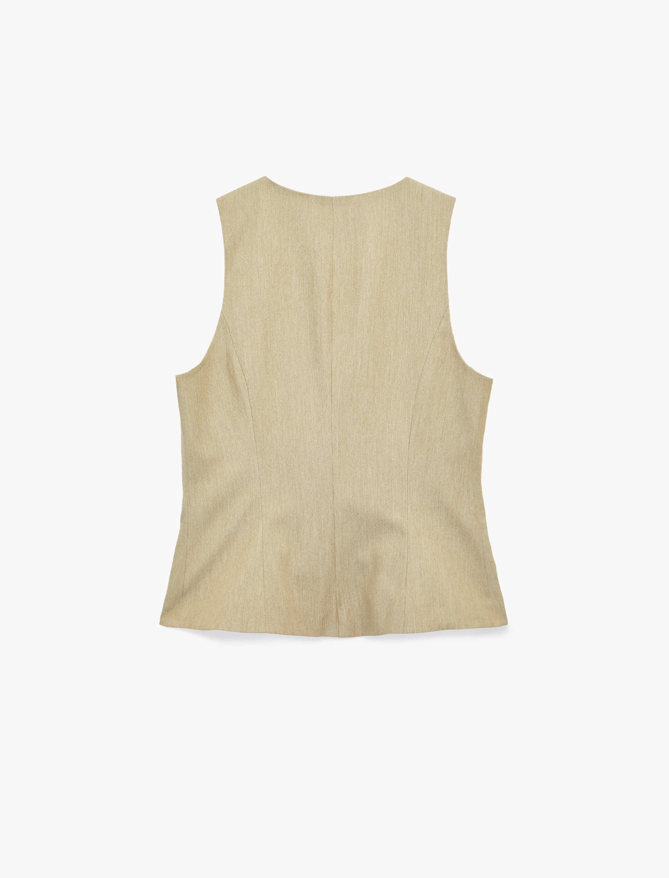   Asimetrik Kesim Düğme Detaylı Kolsuz Viskon Karışımlı Blazer Yelek