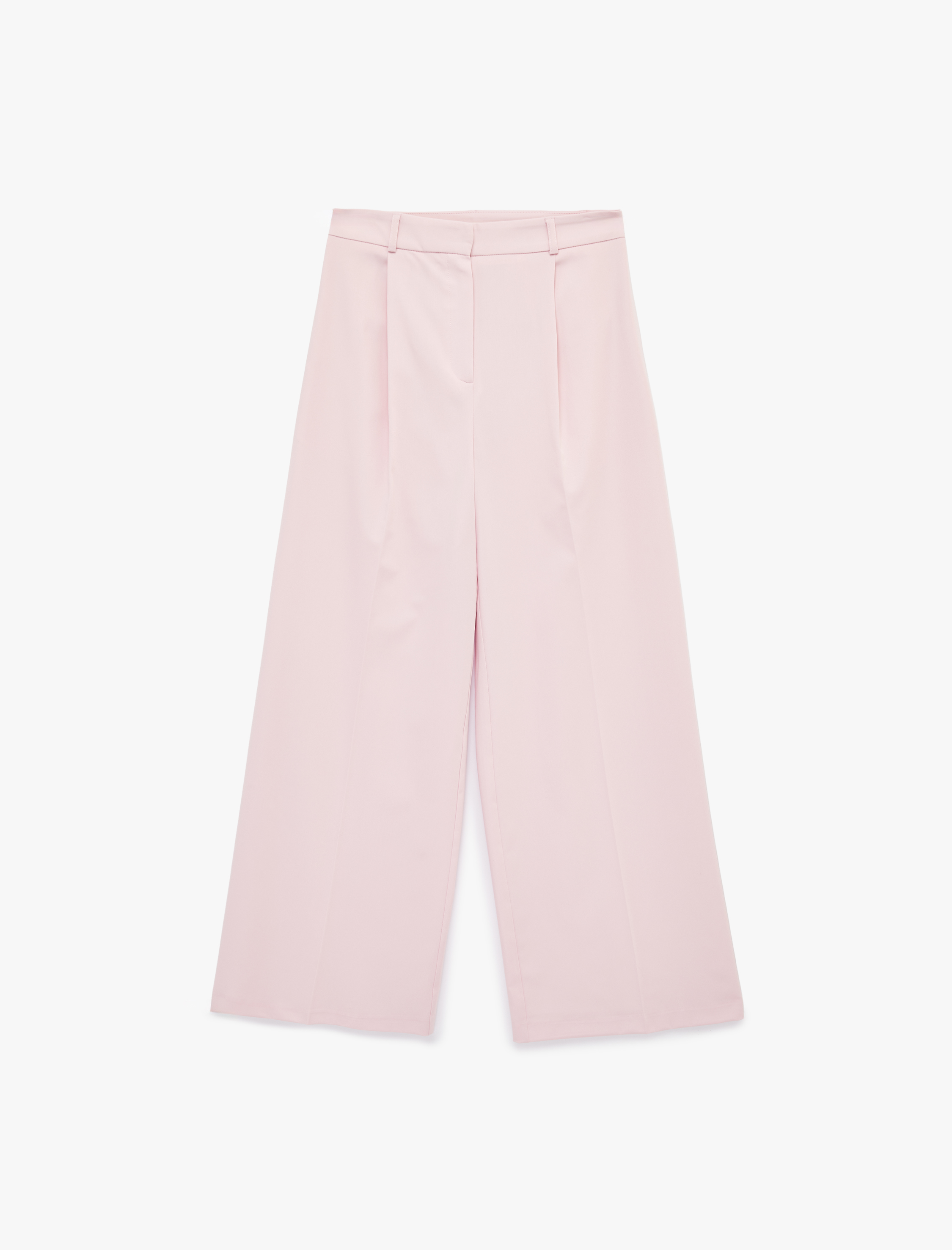   Yüksek Bel Viskon Karışımlı Geniş Paça Pantolon