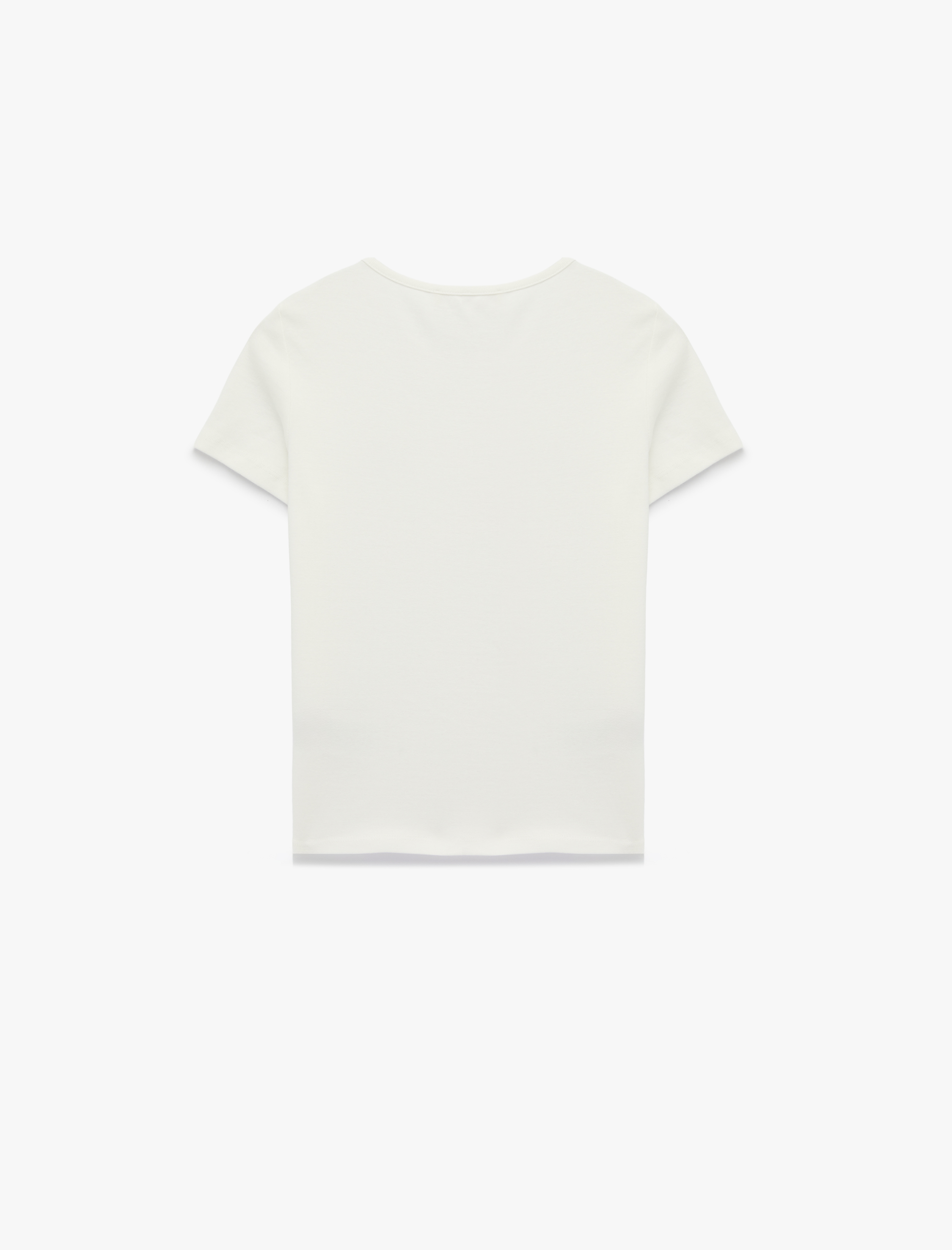   Slim Fit Kısa Kollu Bisiklet Yaka Pamuklu Hibiskus Baskılı Tişört