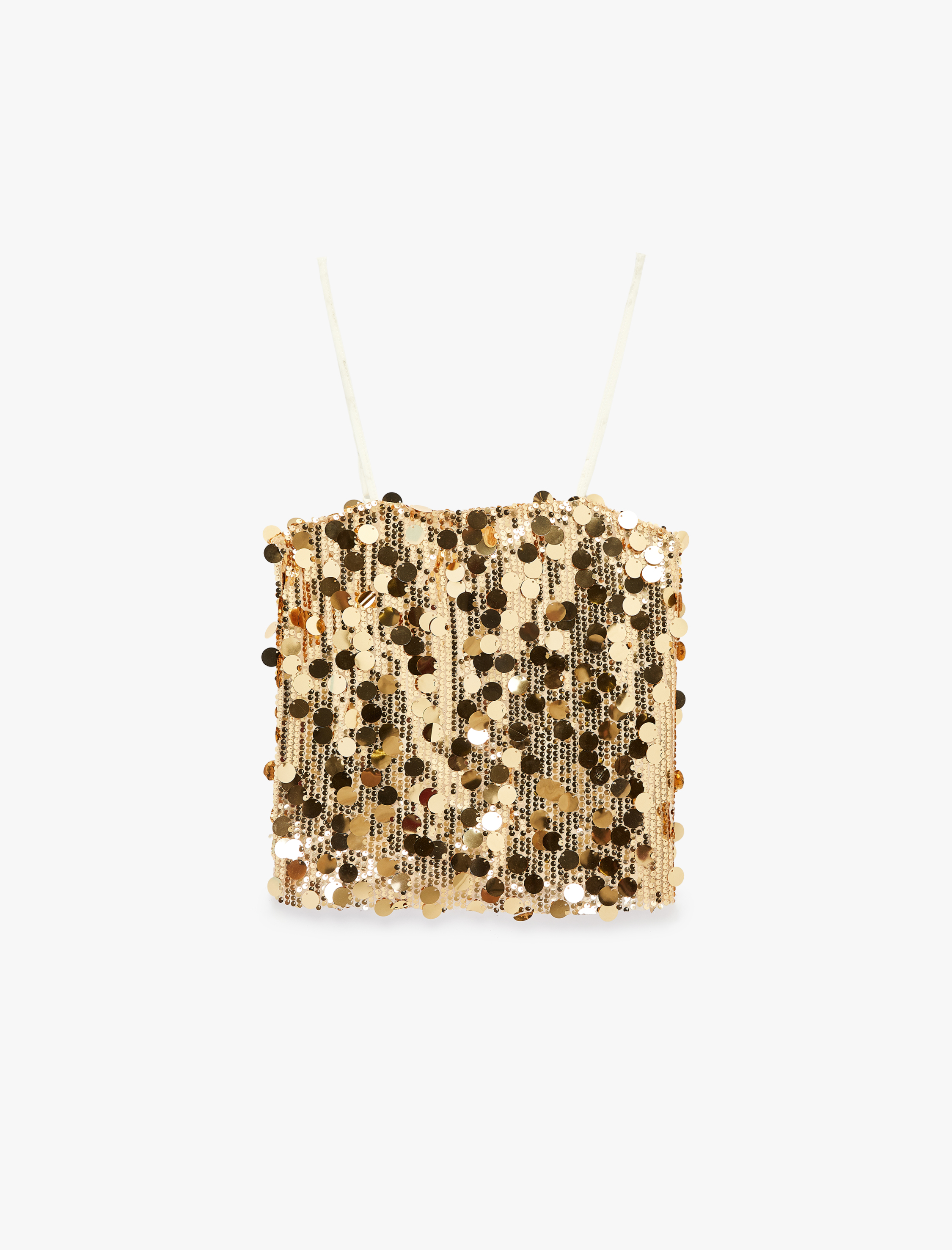   İnce Askılı Pullu Payetli Bluz