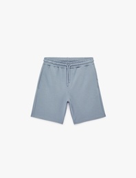 Basic Viskon Karışımlı Cepli Beli Bağcıklı Spor Şort