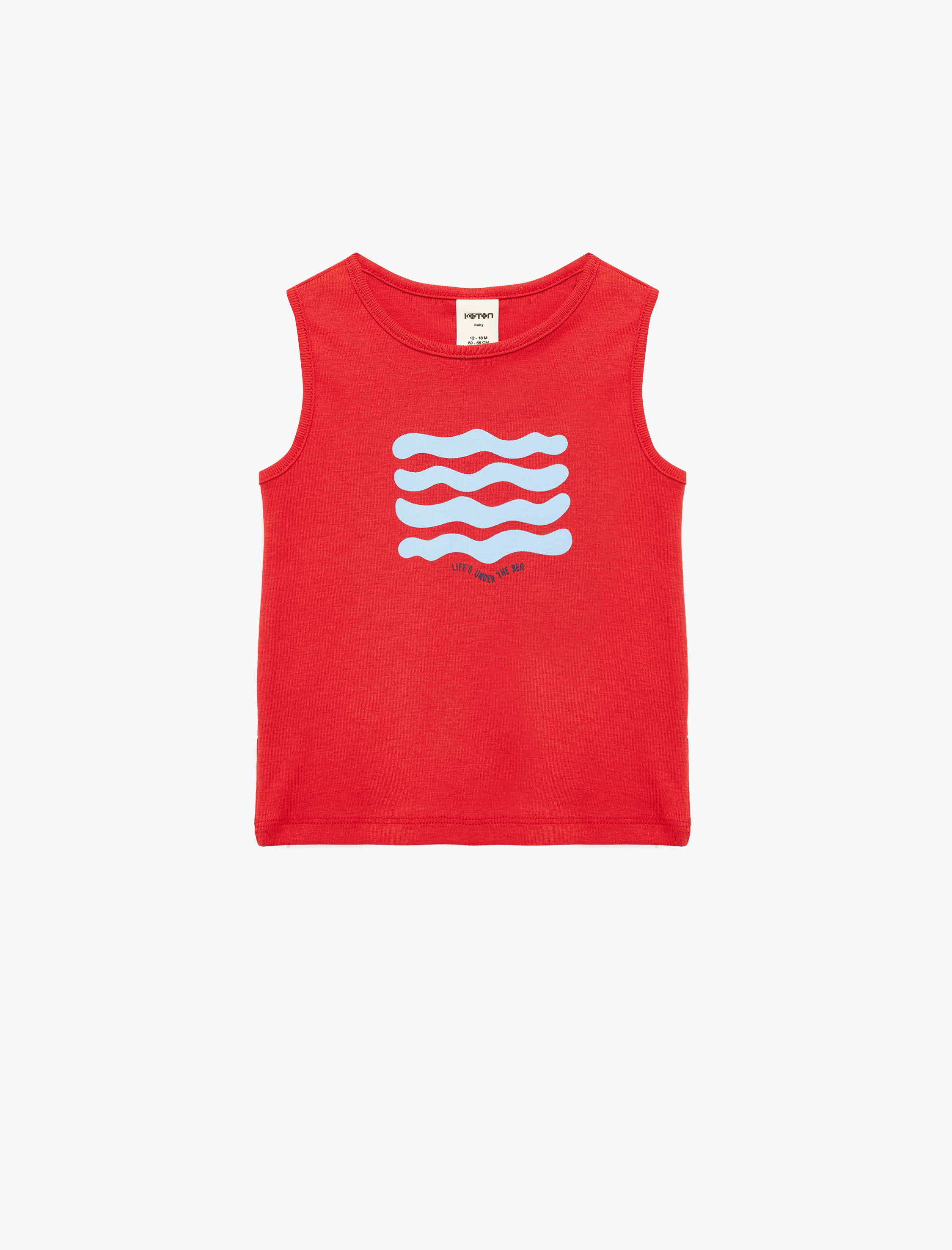  Erkek Bebek Pamuklu Bisiklet Yaka Baskılı Atlet