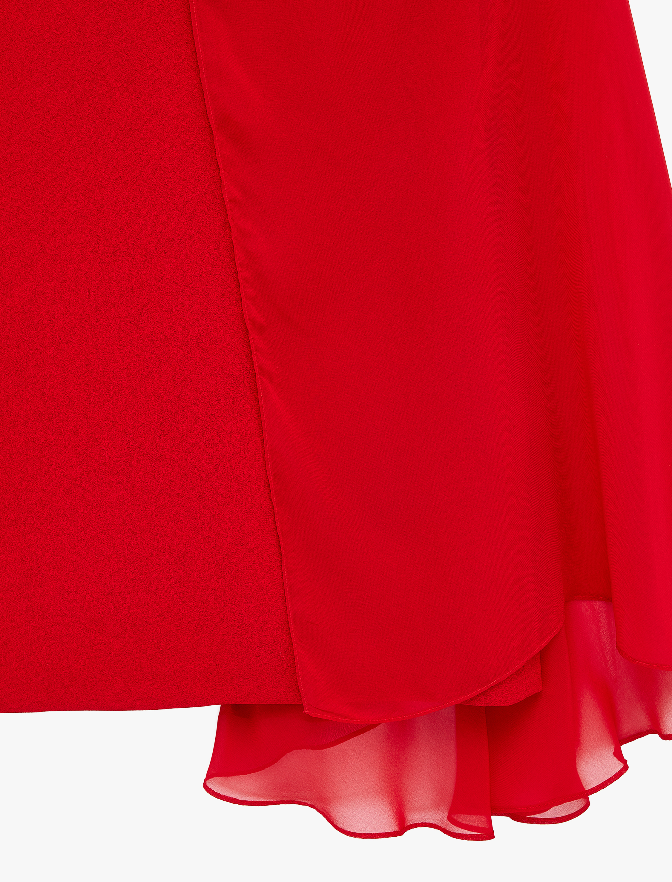   Bisiklet Yaka Pelerin Kollu A Kesim Krep Mini Elbise