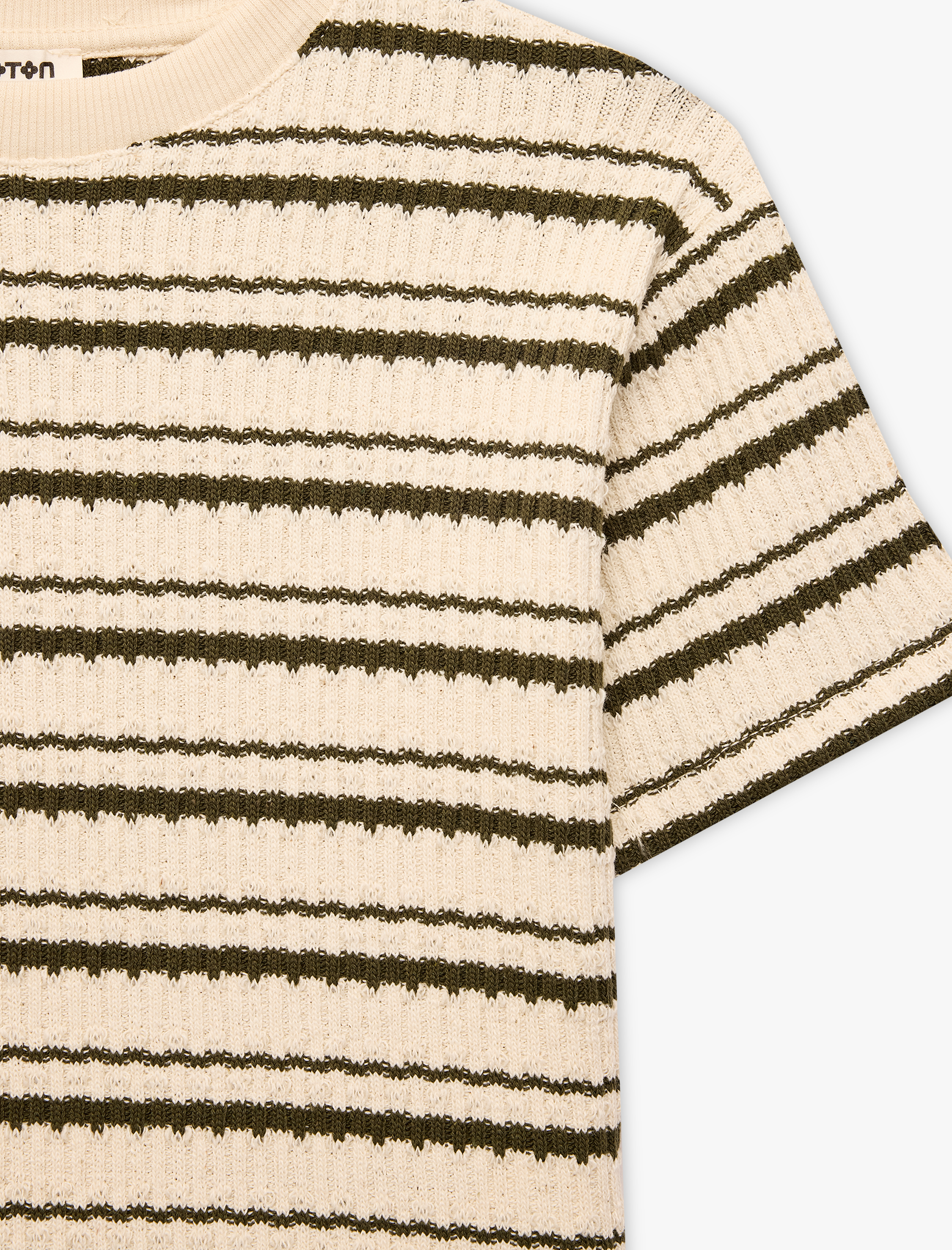  Erkek Çocuk Kısa Kollu Bisiklet Yaka Çizgili Oversize Tişört