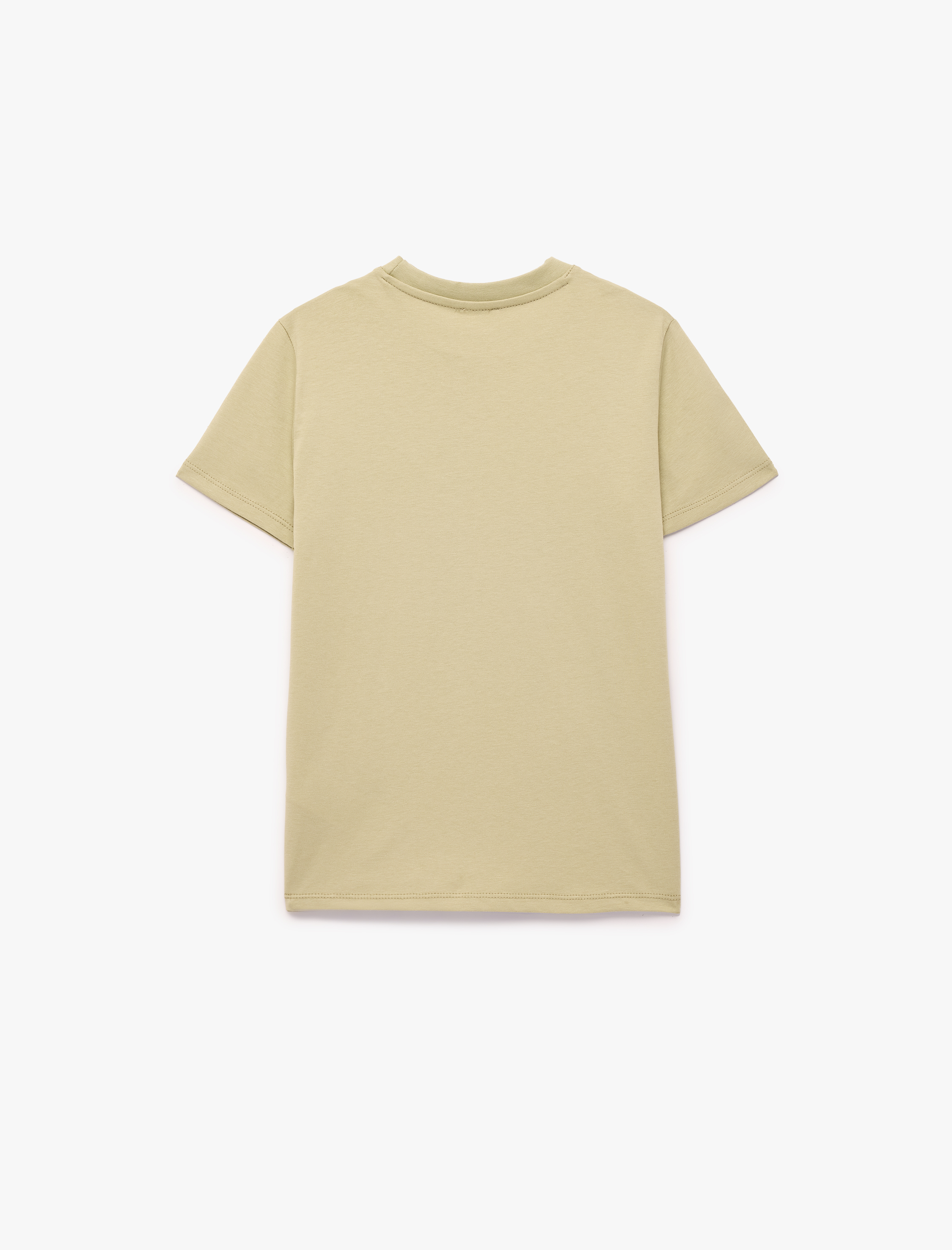  Erkek Çocuk Pamuklu Kısa Kollu Bisiklet Yaka Dinozor Baskılı Tişört