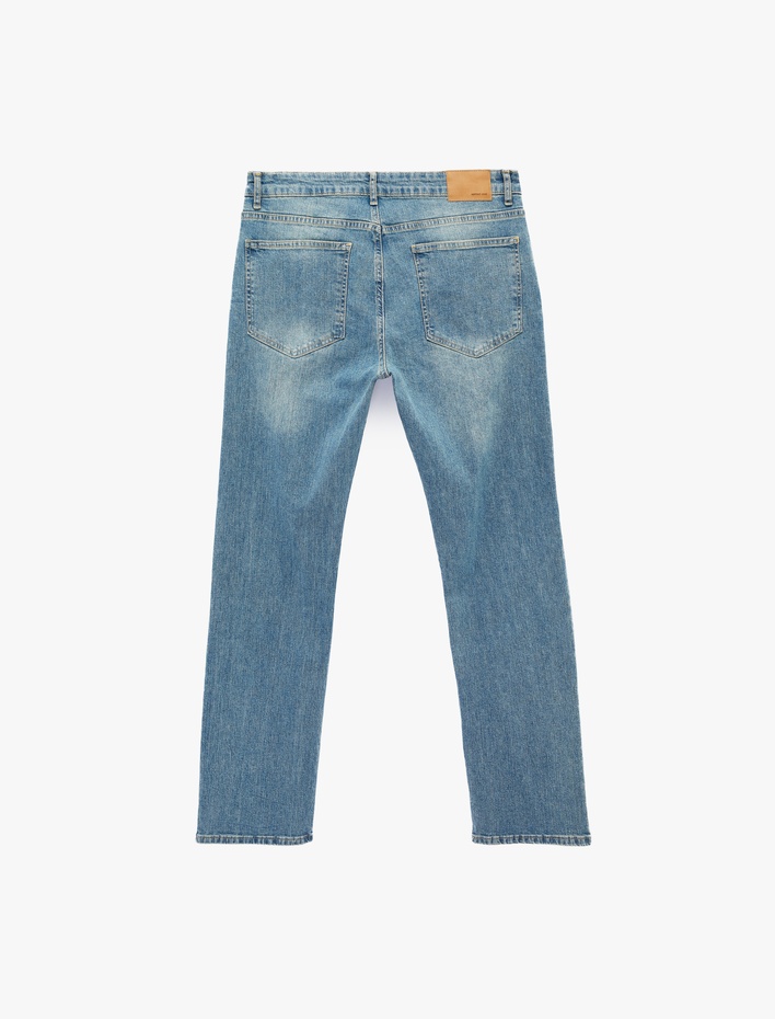  Normal Bel Pamuklu Straight Fit Jean Pantolon - Mark Jean