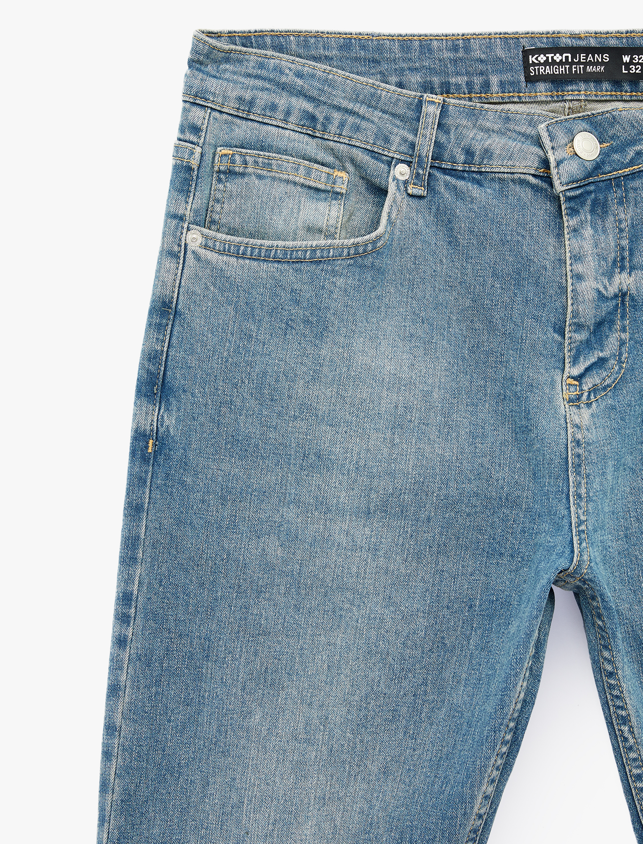   Normal Bel Pamuklu Straight Fit Jean Pantolon - Mark Jean