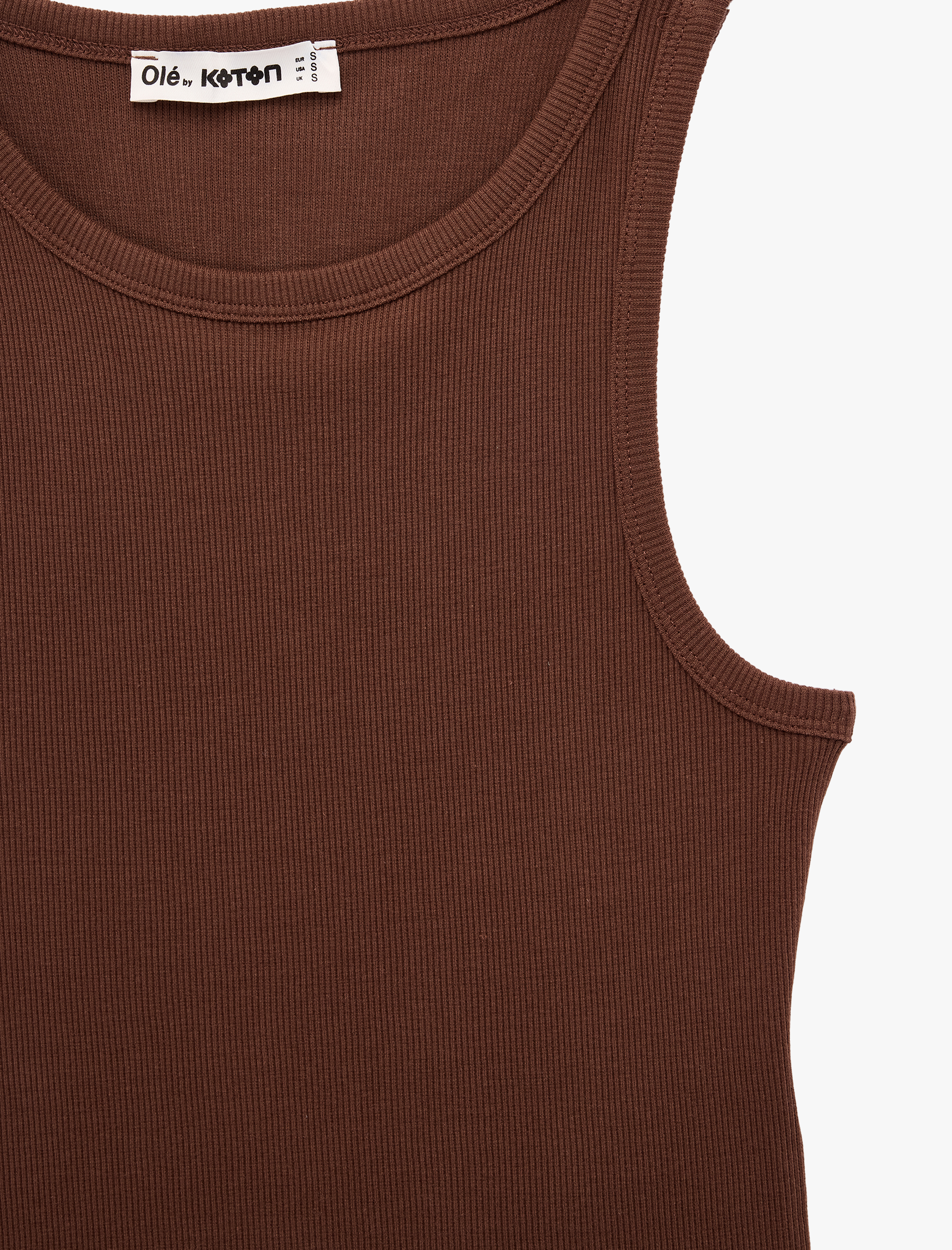   Slim Fit Bisiklet Yaka Fitilli Kolsuz Atlet