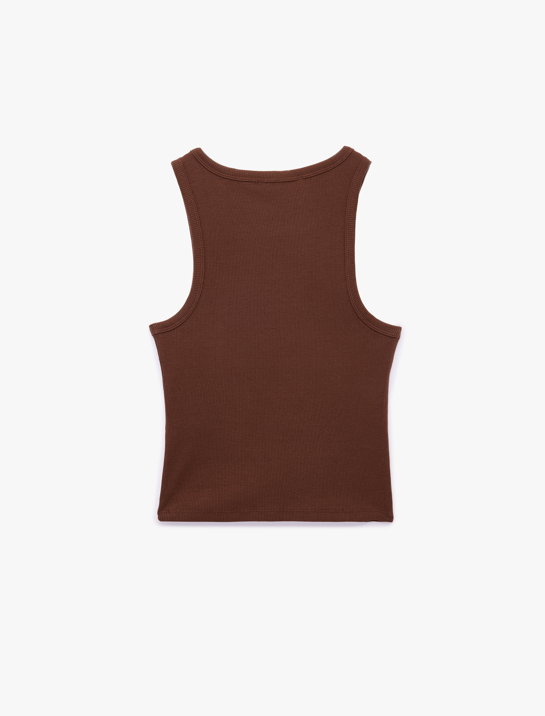   Slim Fit Bisiklet Yaka Fitilli Kolsuz Atlet