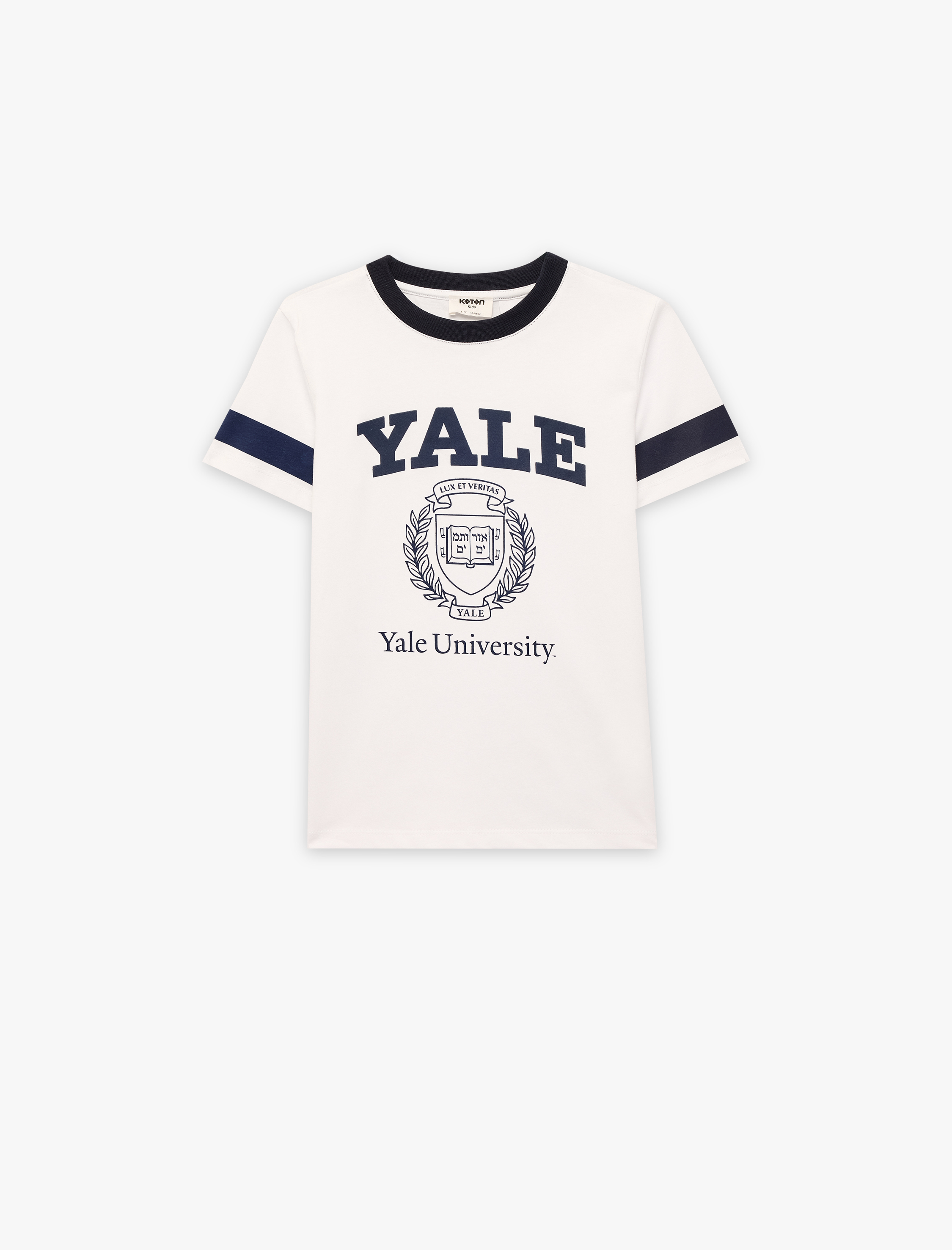  Erkek Çocuk Pamuklu Kısa Kollu Bisiklet Yaka Lisanslı Yale Baskılı Oversize Tişört