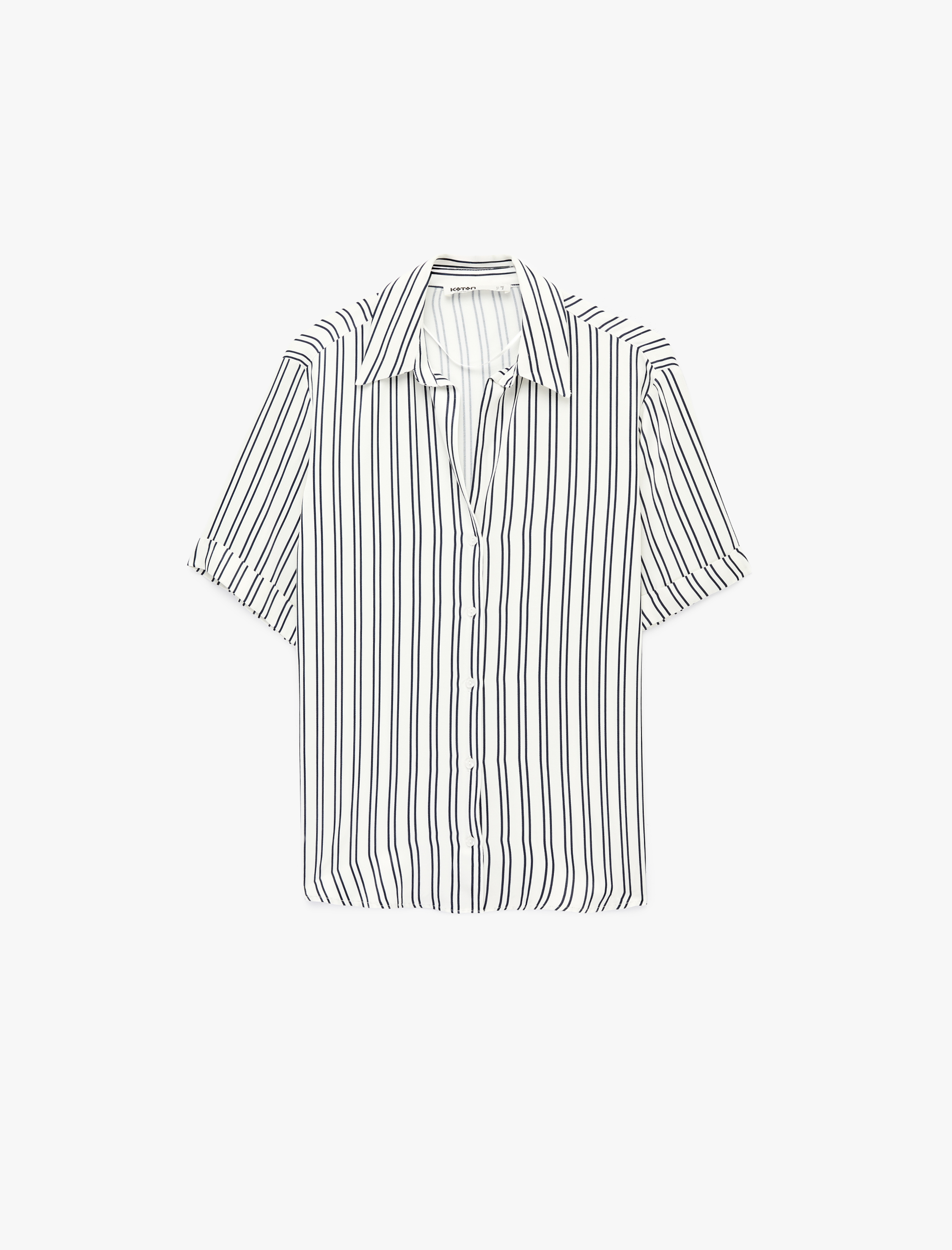   Klasik Yaka Düğmeli Kısa Kollu Viskon Gömlek