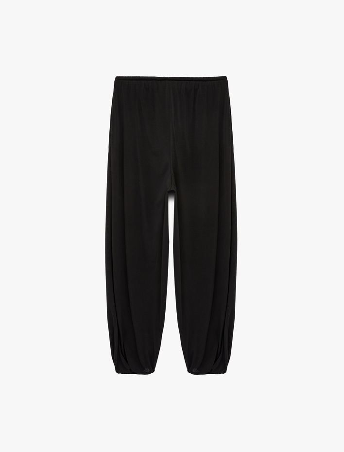  Rahat Kalıp Beli Lastikli Bağlamalı Cepli Balon Pantolon