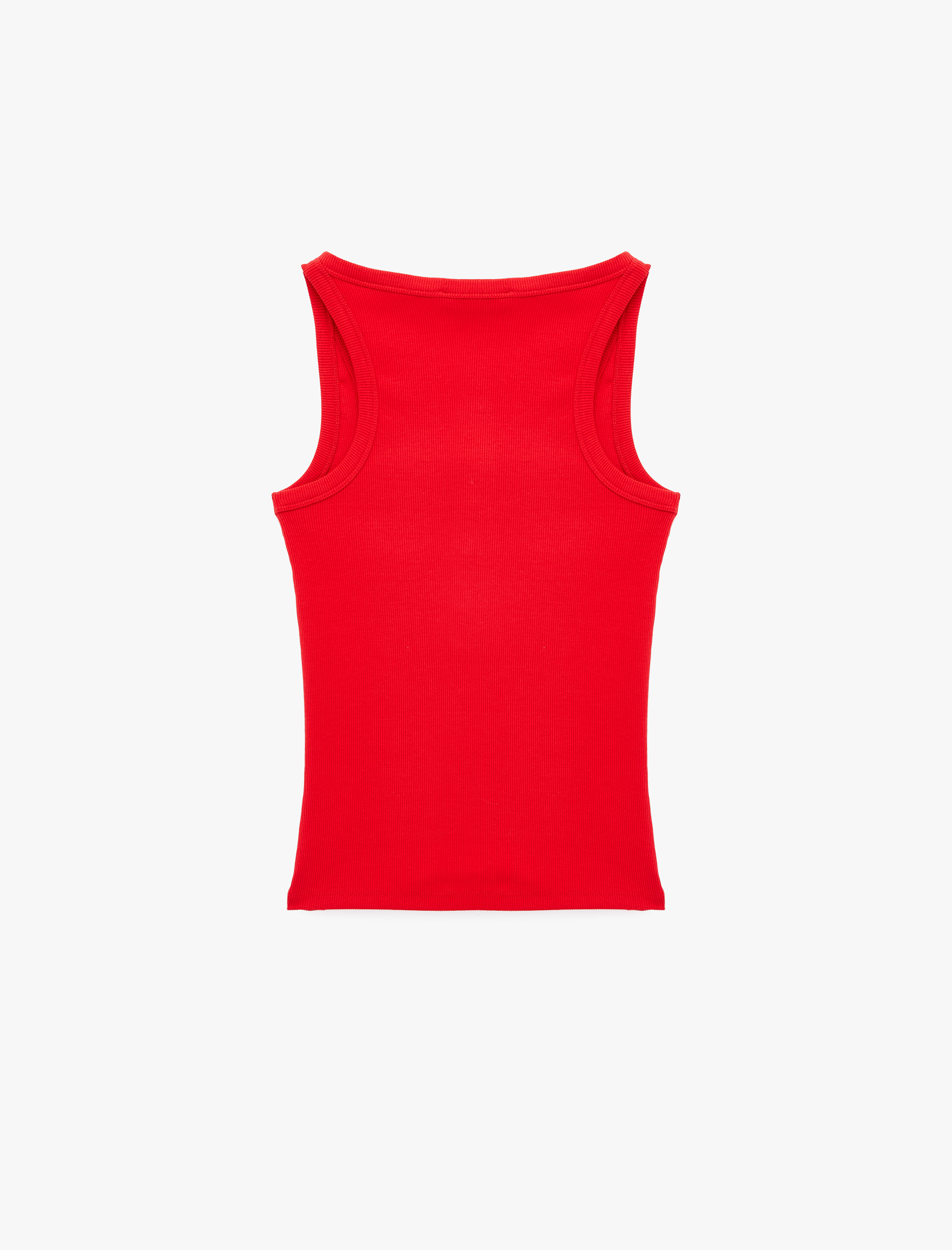   Pamuklu Slim Fit Süs Düğmeli U Yaka Fitilli Atlet