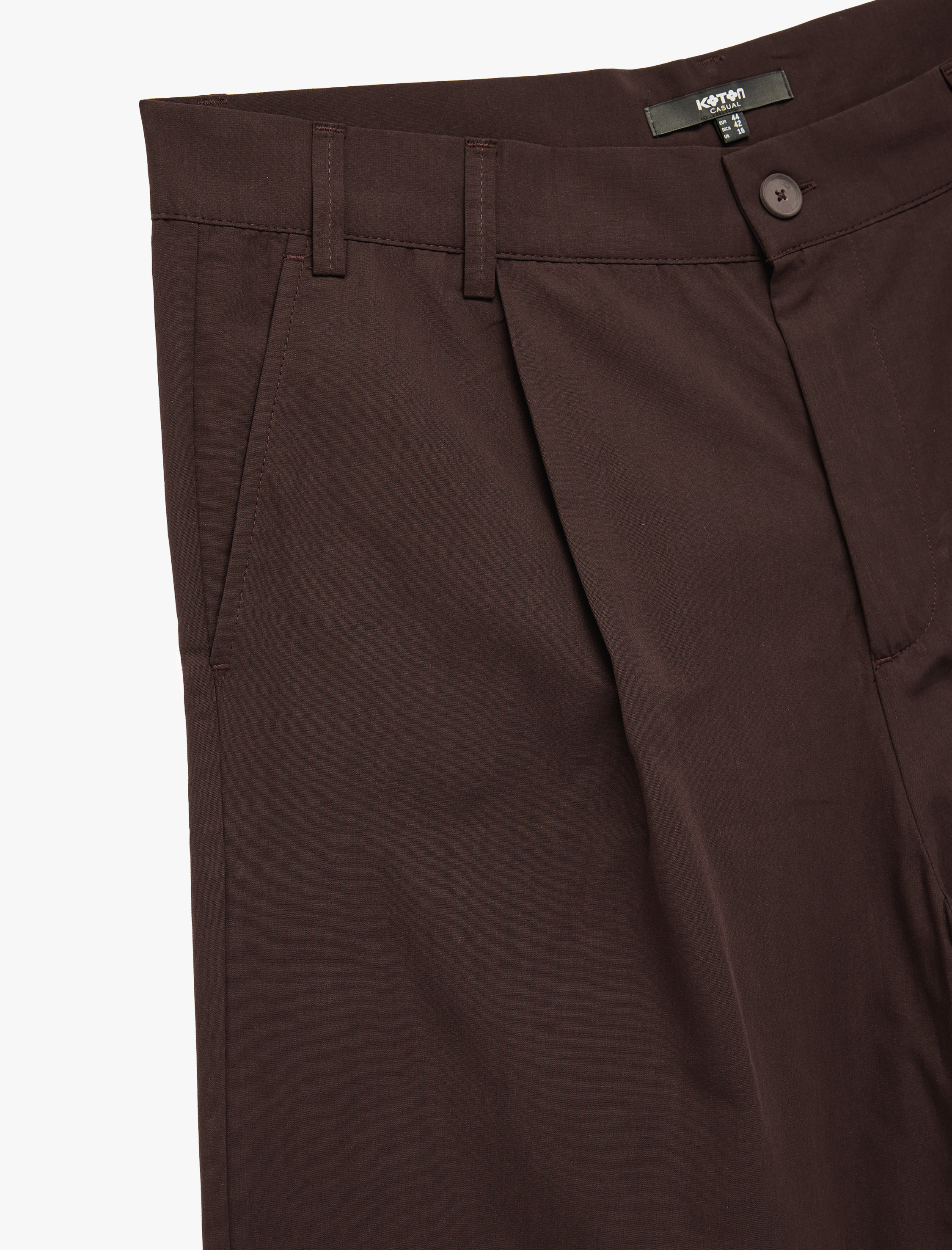   Kumaş Şort Oversize Pileli Chino Düğmeli Cep Detaylı