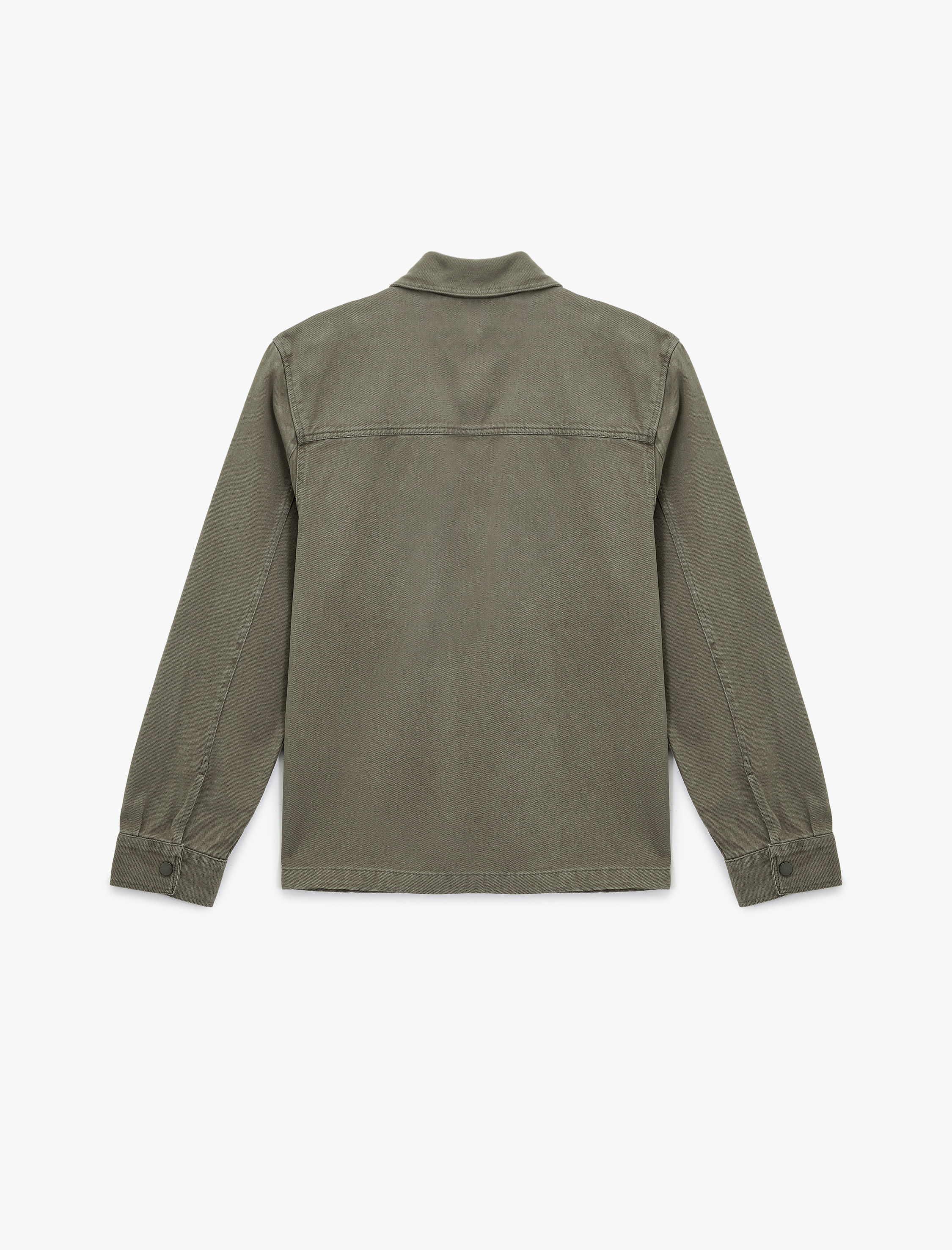   Pamuklu Uzun Kollu Cep Detaylı Klasik Yaka Jean Gömlek Ceket