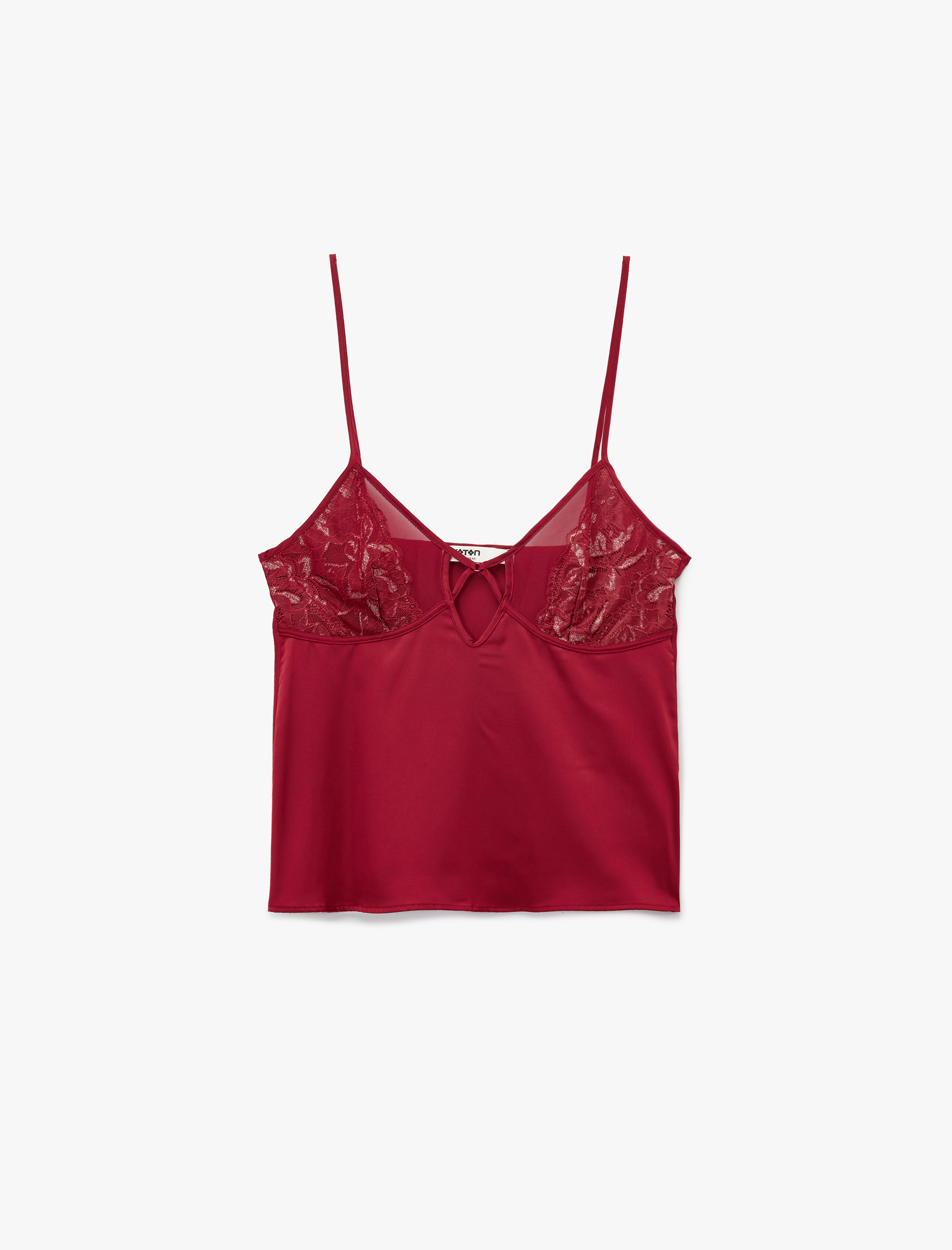   Dantel Detaylı İnce Askılı Pijama Üstü