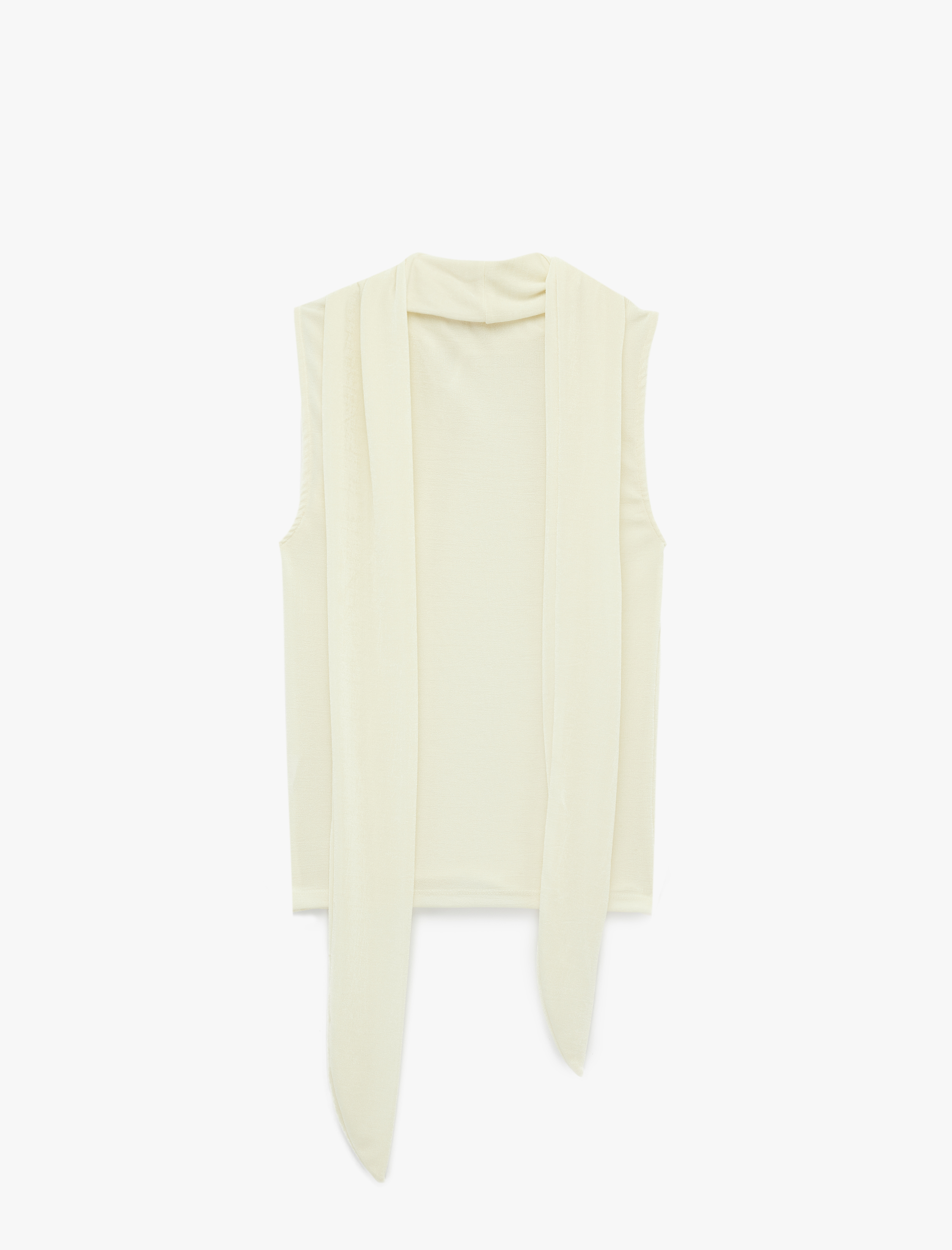   Şal Yaka Kolsuz Bluz