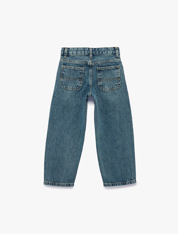 Erkek Çocuk Pamuklu Cepli Baggy Denim Pantolon