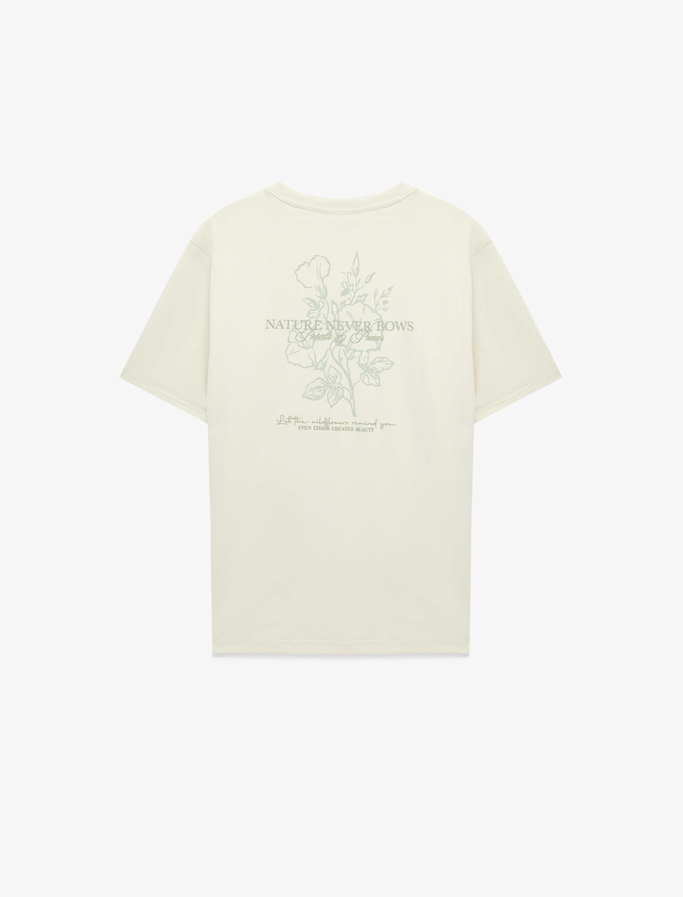   Regular Fit Bisiklet Yaka Kısa Kollu Pamuklu Arkası Baskılı Tişört