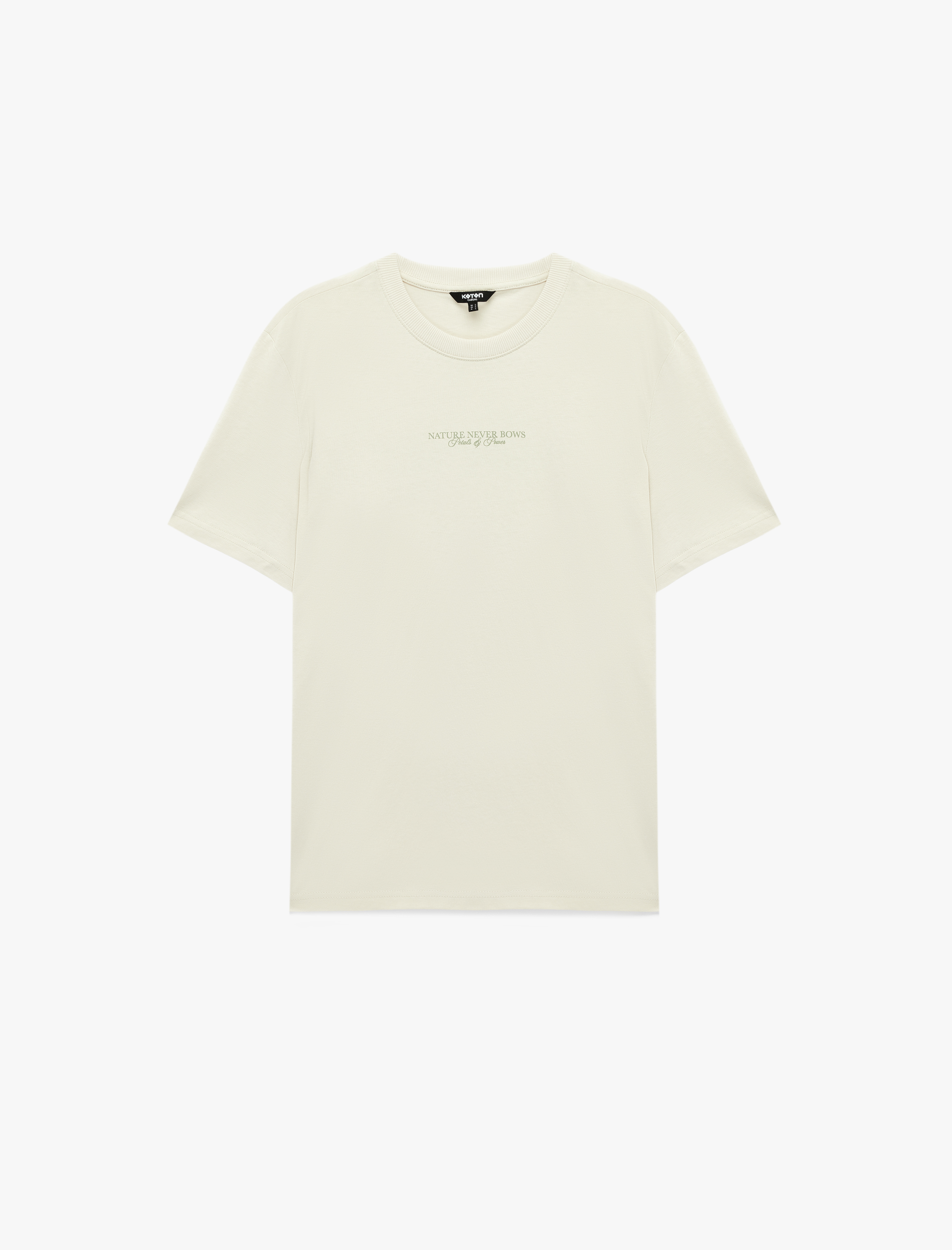   Regular Fit Bisiklet Yaka Kısa Kollu Pamuklu Arkası Baskılı Tişört