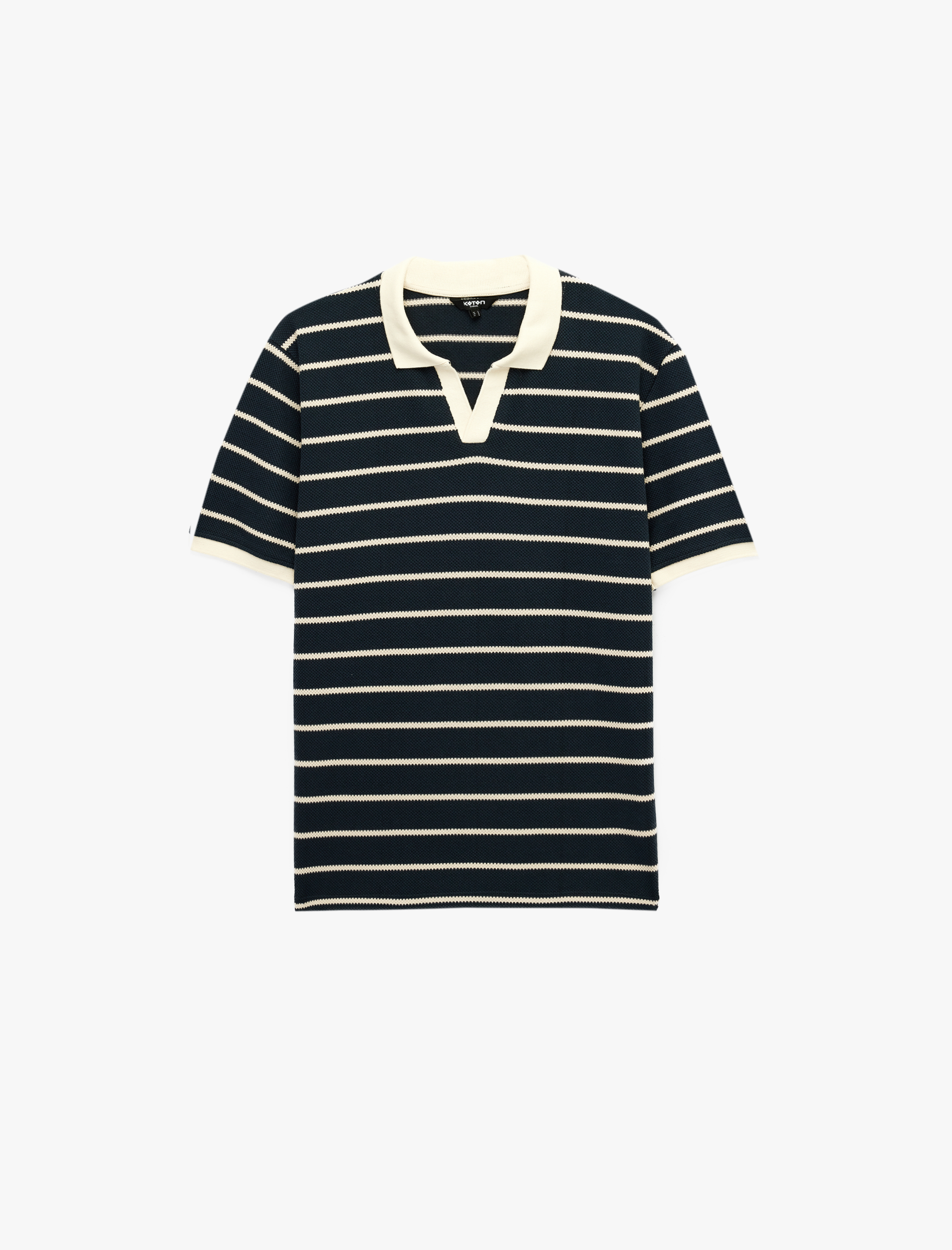   Pamuklu Regular Fit Kısa Kollu Çizgili Polo Yaka Tişört