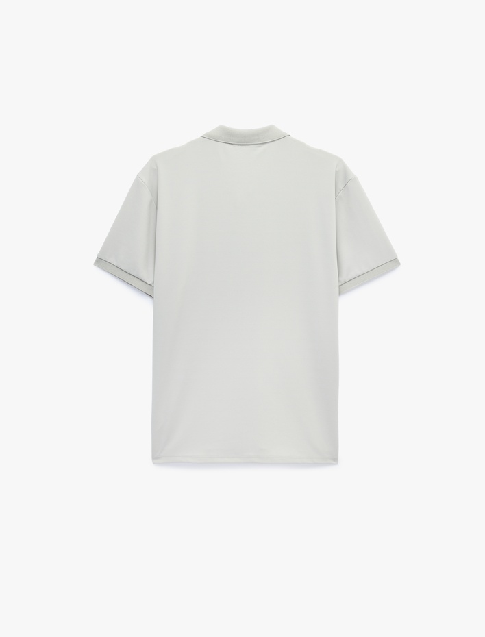  Kısa Kollu Düğmeli Polo Yaka Slim Fit Tişört