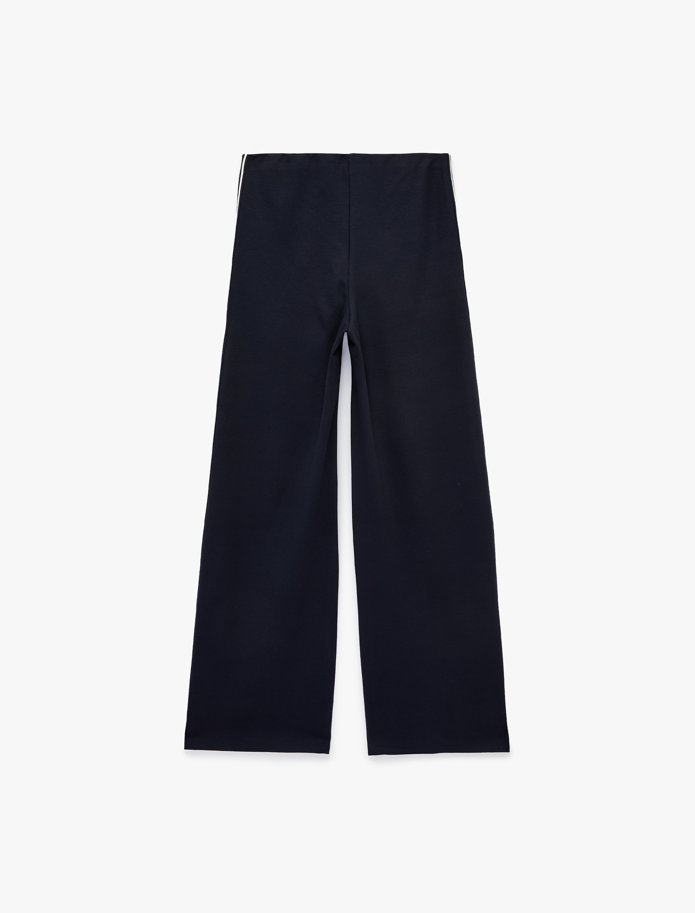   Yanları Şerit Detaylı Düz Geniş Paça Pantolon