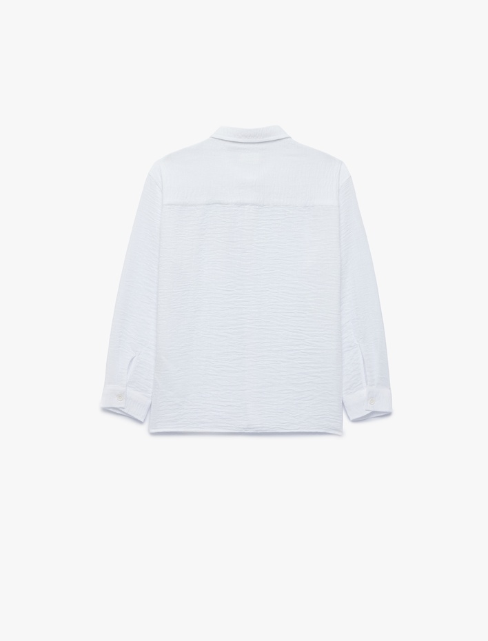 Erkek Çocuk Cep Detaylı Klasik Yaka Uzun Kollu Gömlek