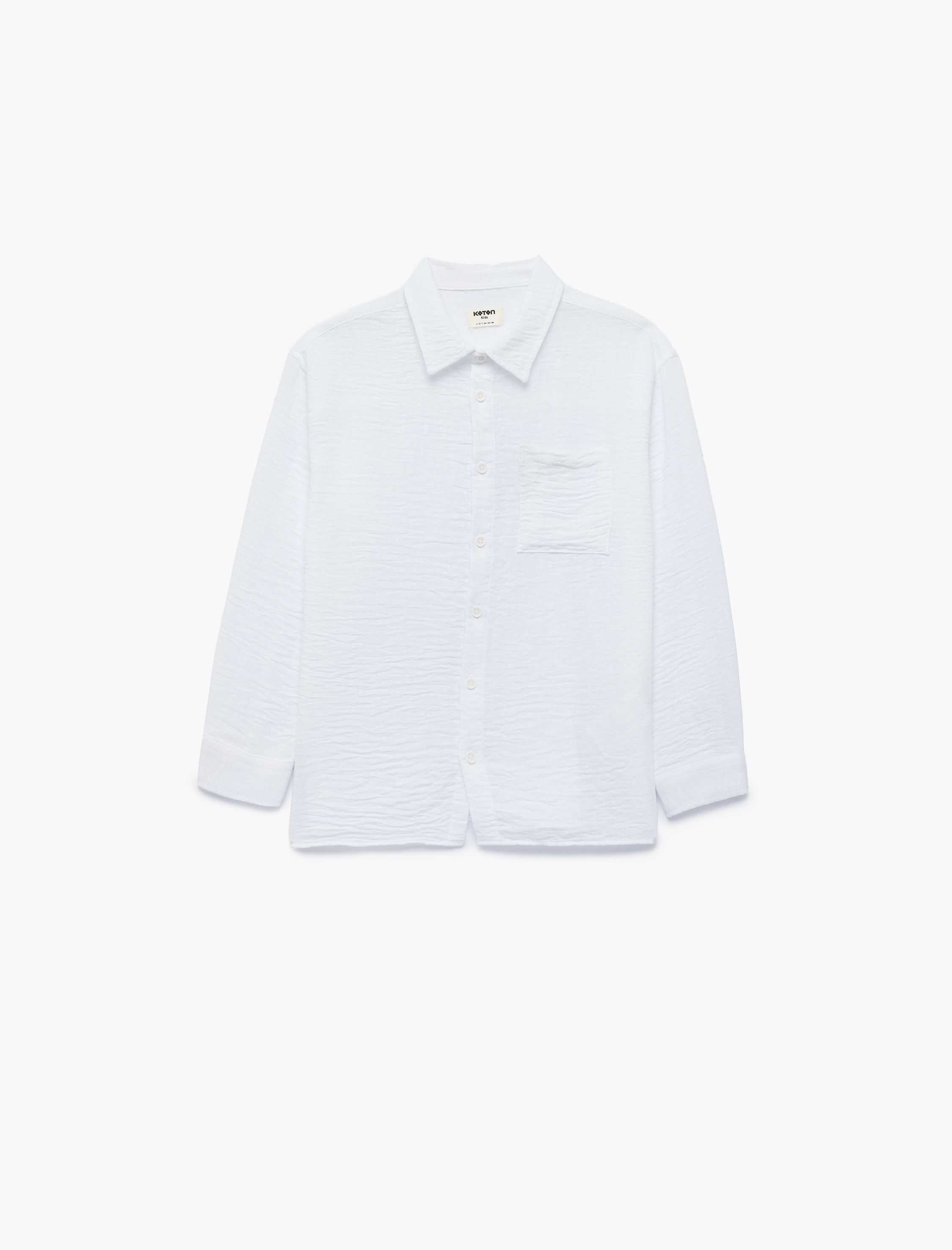  Erkek Çocuk Cep Detaylı Klasik Yaka Uzun Kollu Gömlek