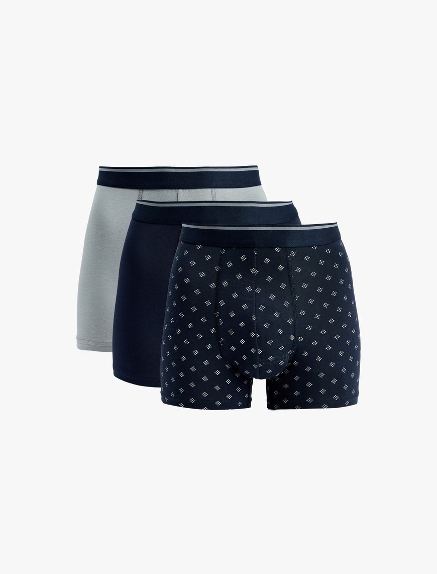Koton Erkek Regular Fit Geometrik Baskılı Pamuklu 3’lü Boxer Seti
