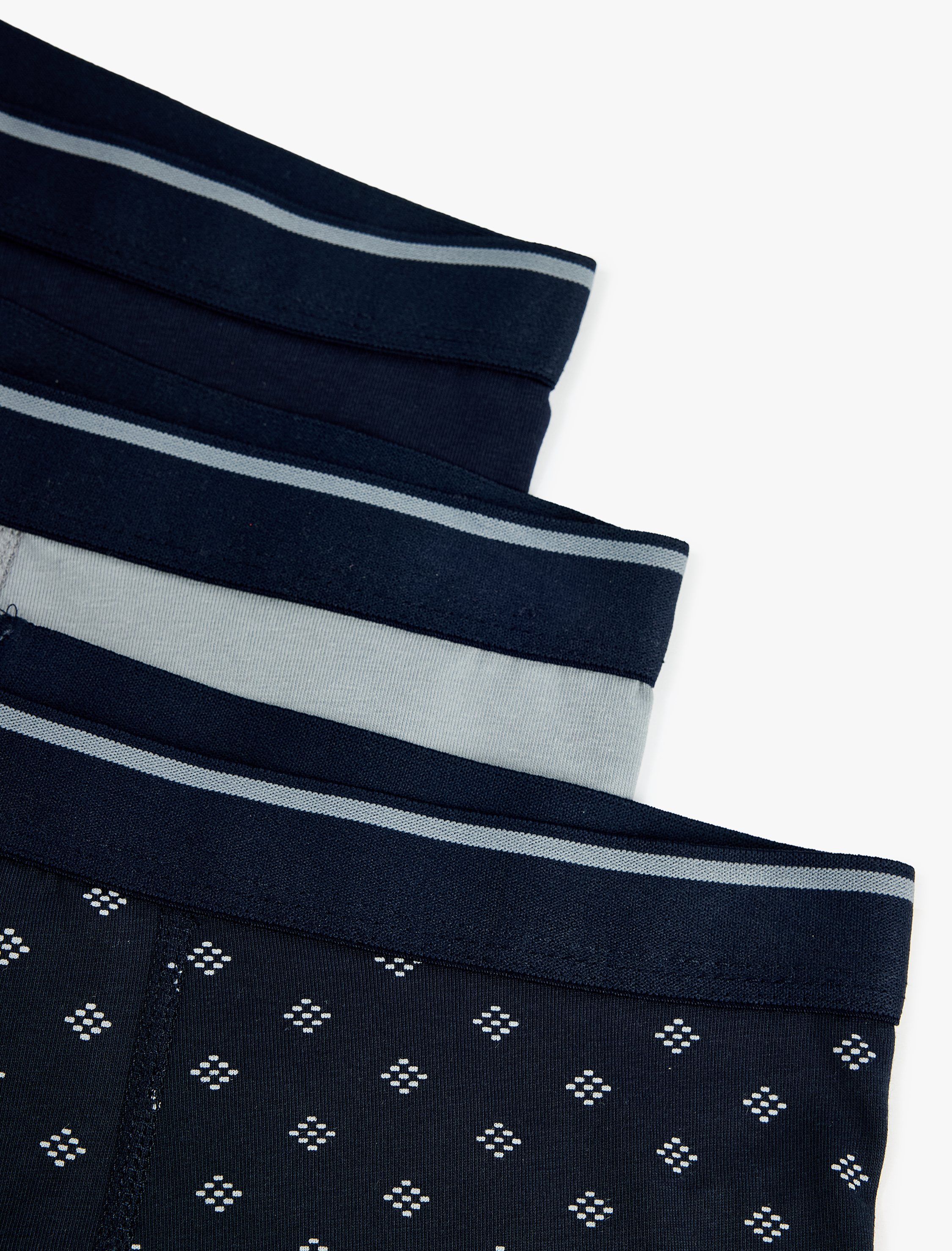   Regular Fit Geometrik Baskılı Pamuklu 3'lü Boxer Seti