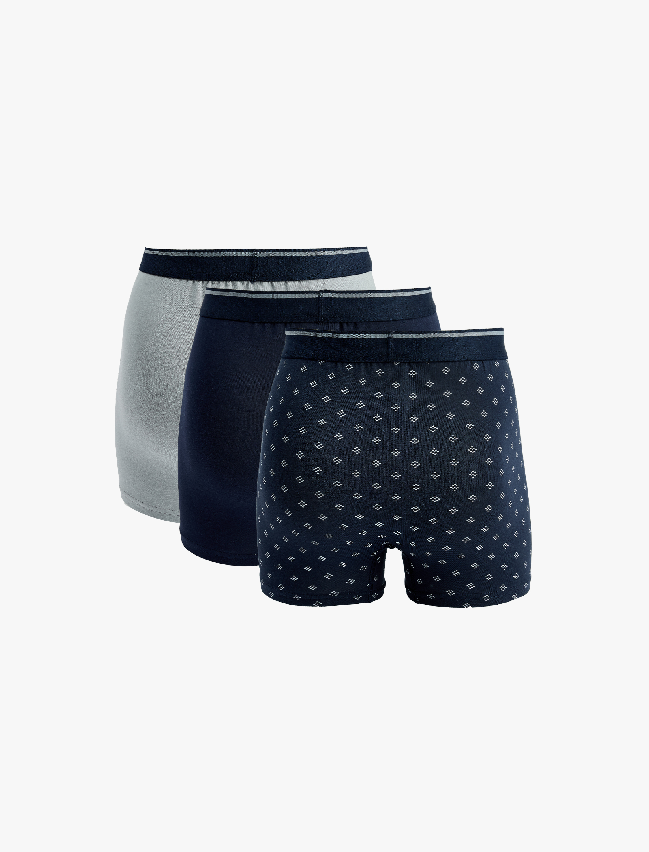   Regular Fit Geometrik Baskılı Pamuklu 3'lü Boxer Seti