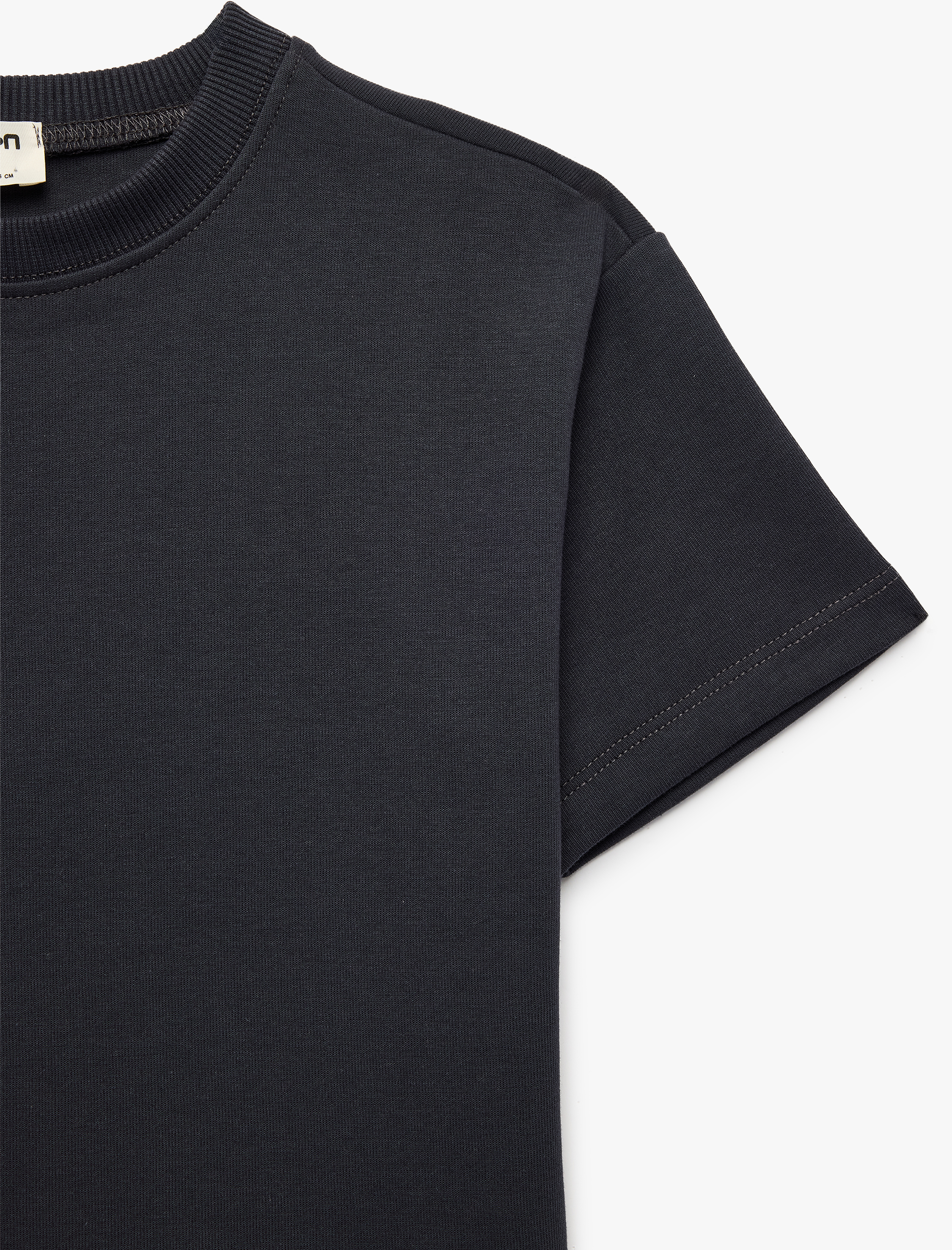  Erkek Çocuk Pamuklu Kısa Kollu Bisiklet Yaka Basic Oversize Tişört