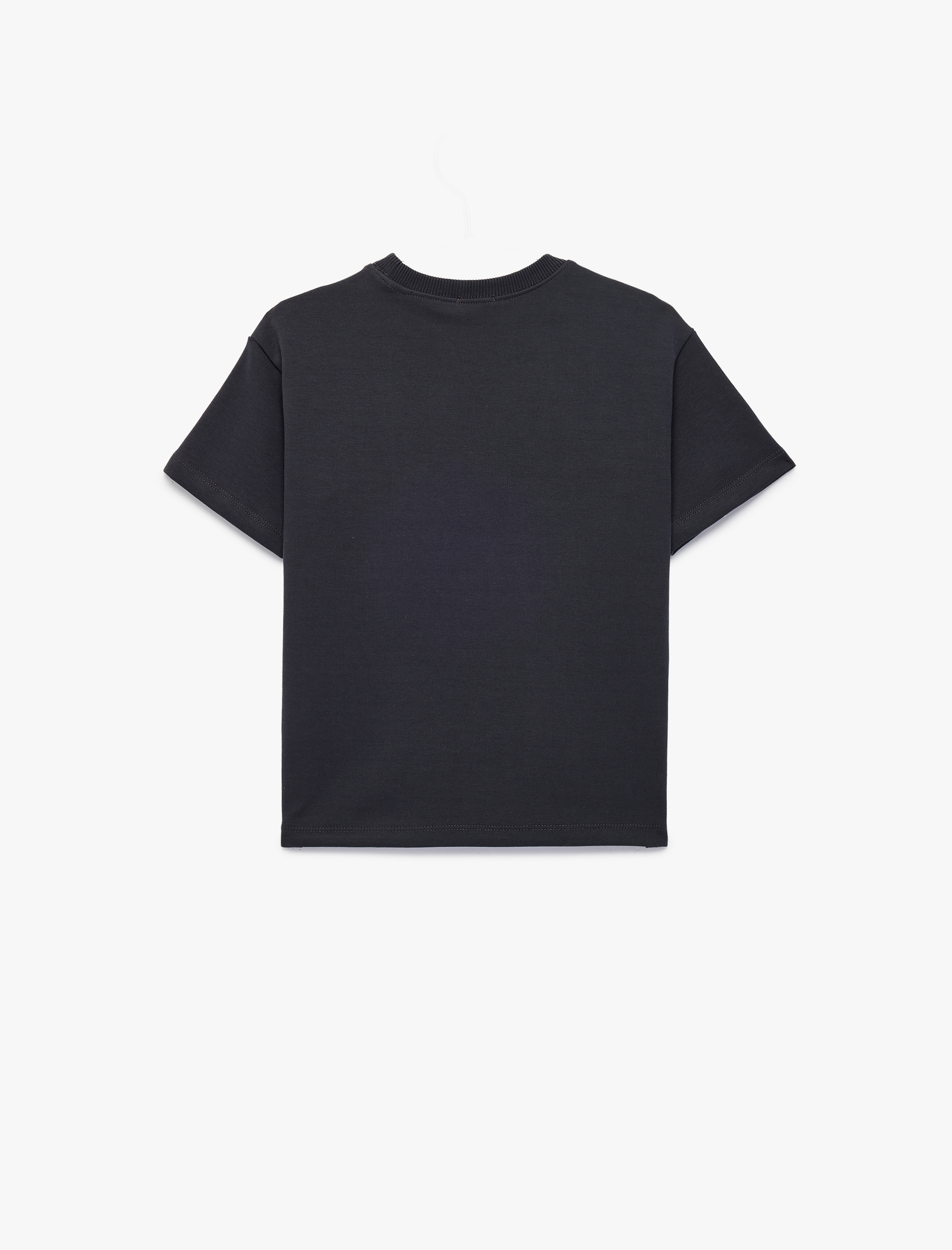  Erkek Çocuk Pamuklu Kısa Kollu Bisiklet Yaka Basic Oversize Tişört