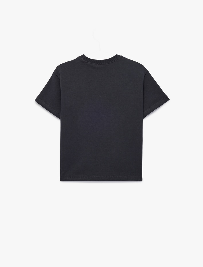 Erkek Çocuk Pamuklu Kısa Kollu Bisiklet Yaka Basic Oversize Tişört